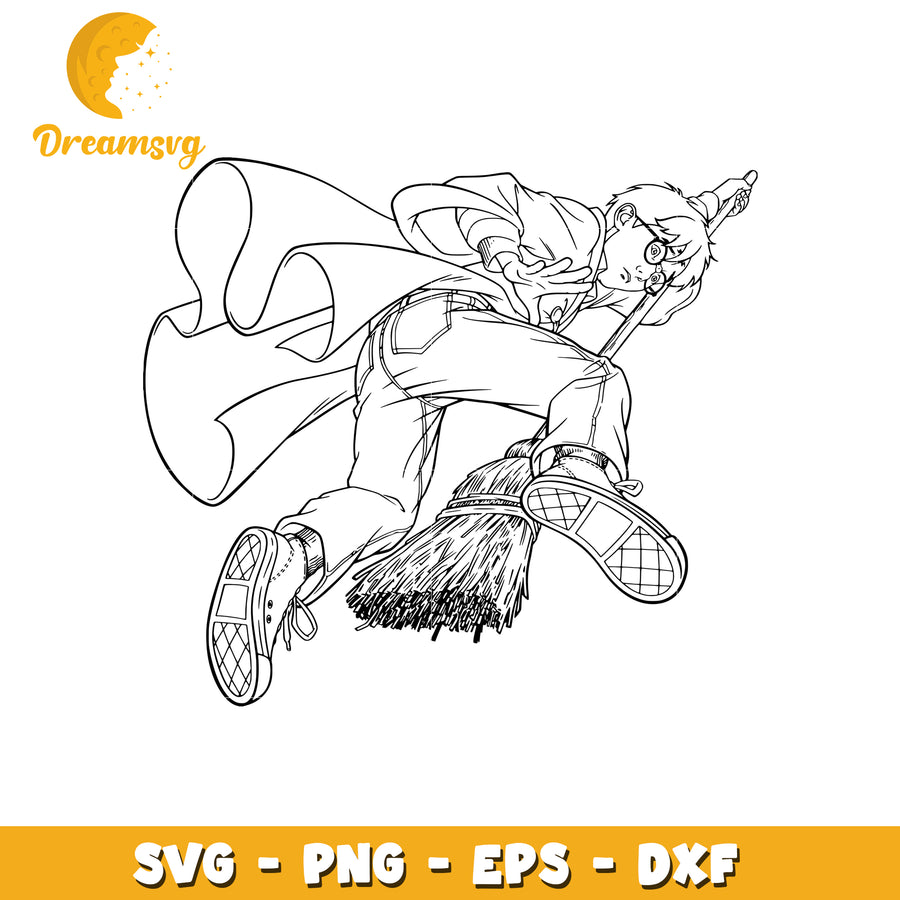 Boy Witch SVG Cut File