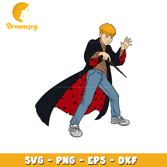 Boy Wizard SVG PNG EPS DXF Cut File