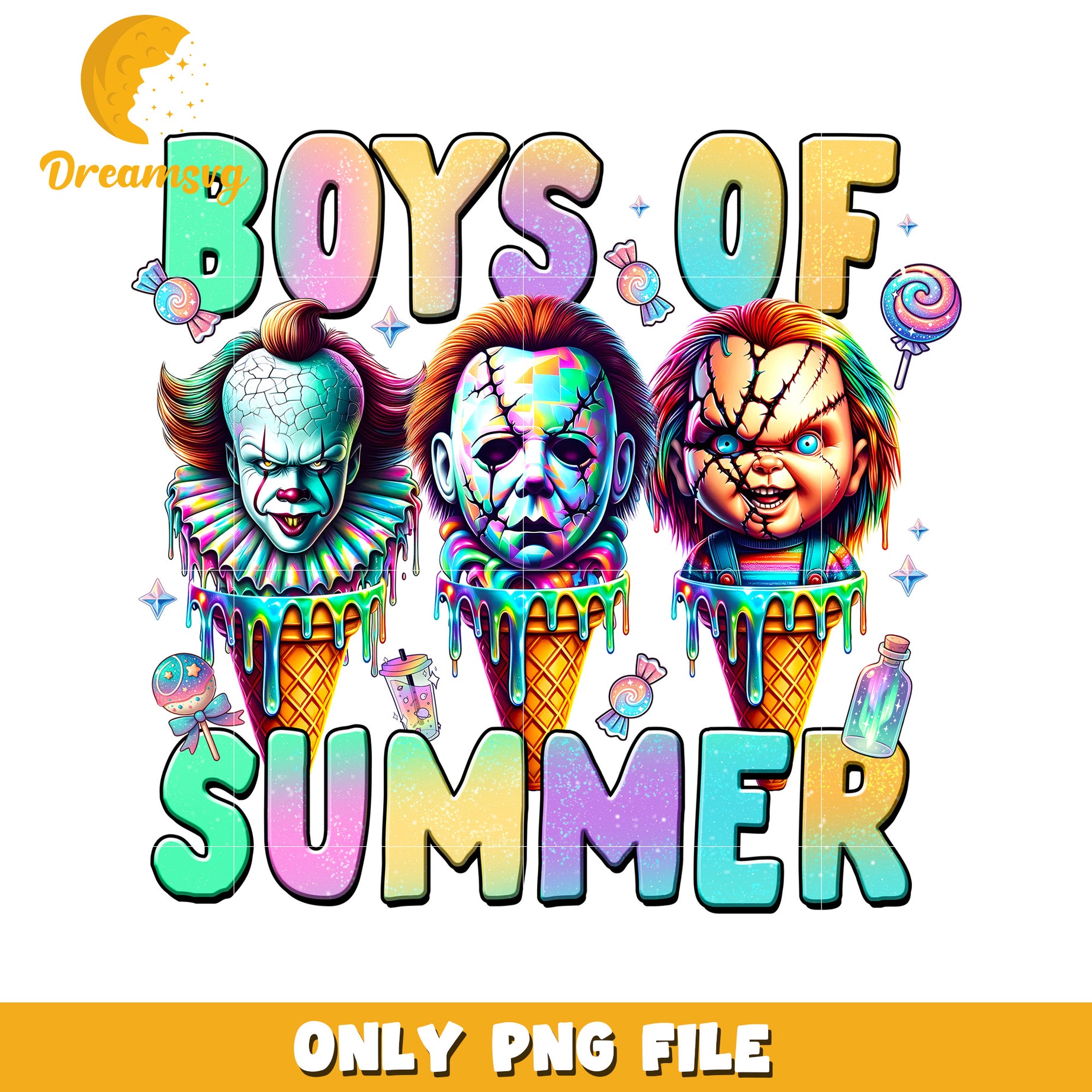 Boys of summer png, summer time vibes png, killer horror png