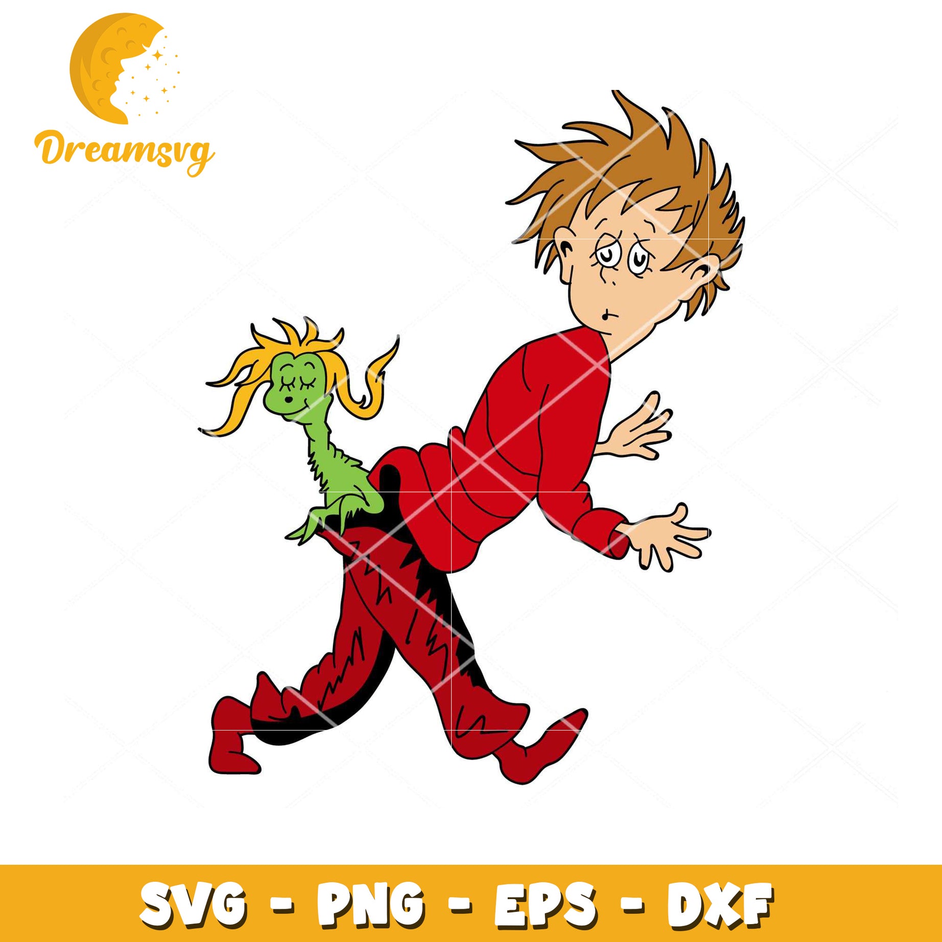 Boy with Lorax Thing 1 SVG