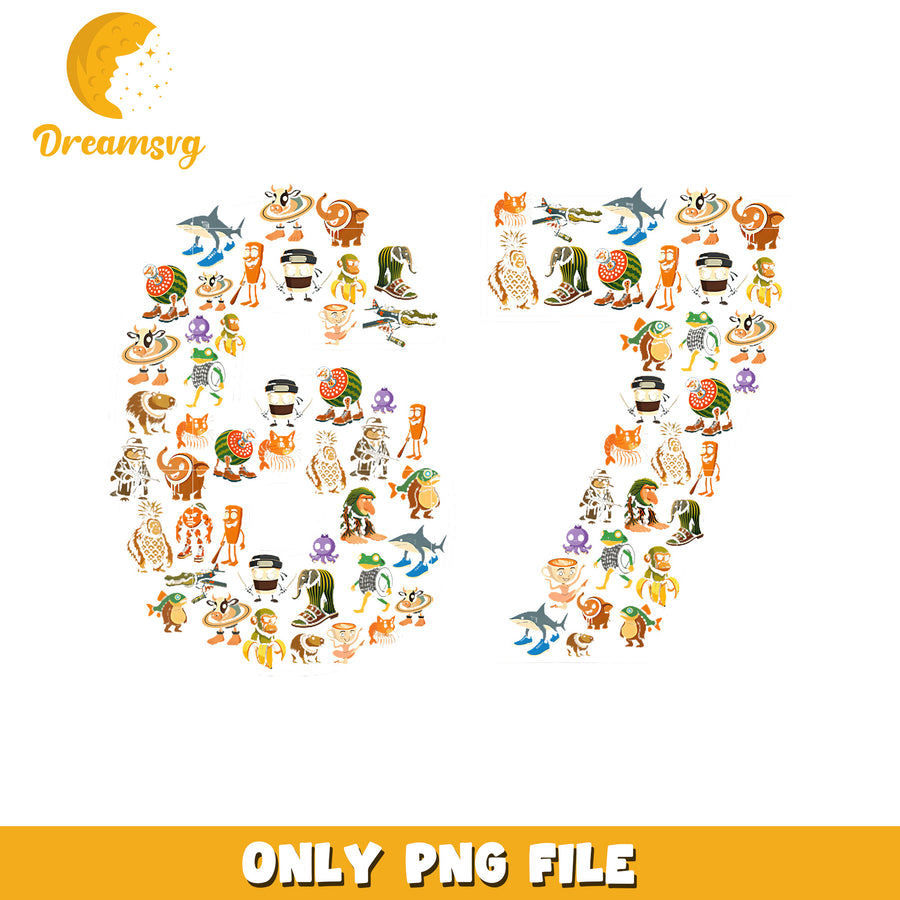 Brainrot 67 png, memes png, trending memes png