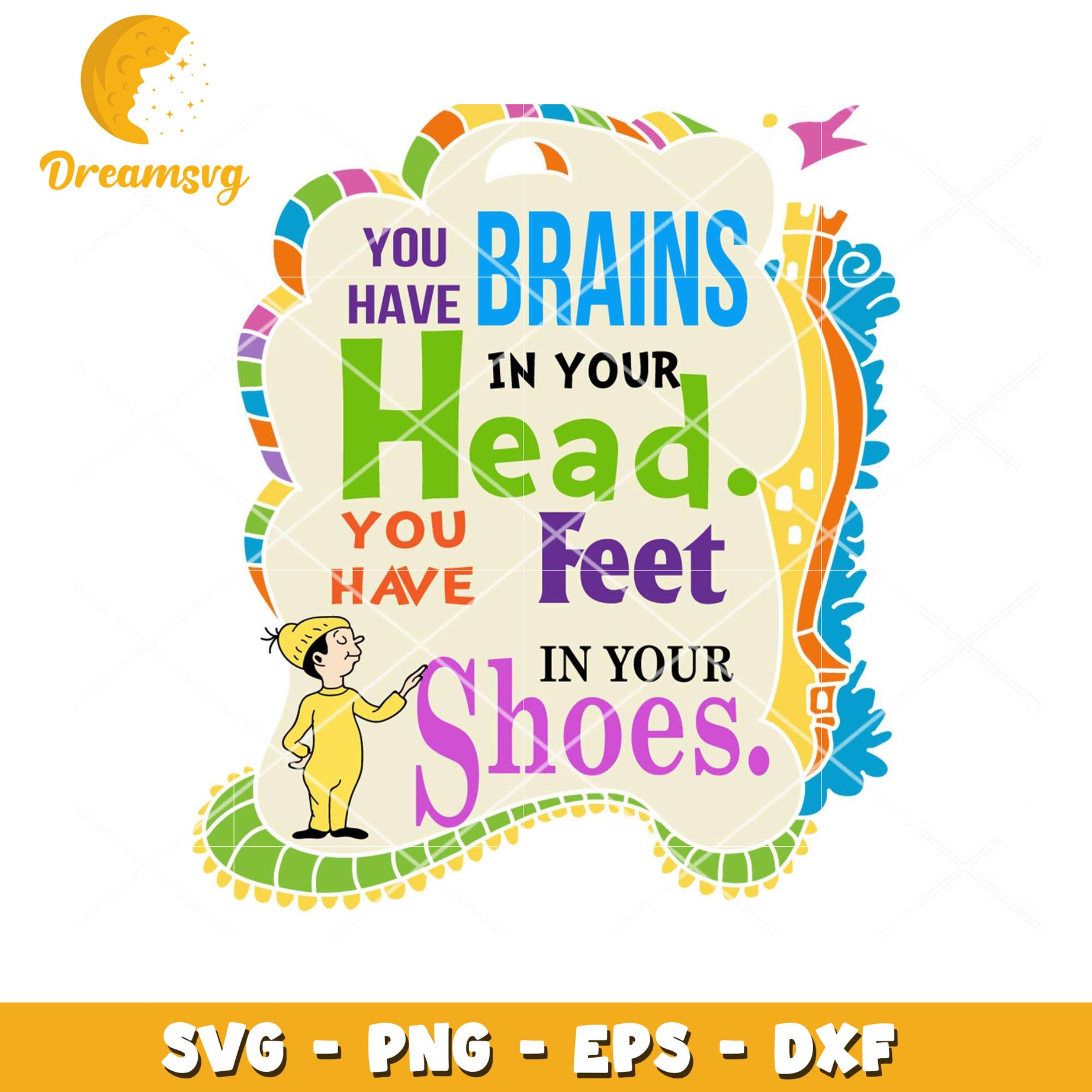 Brainy Feet SVG Cut File