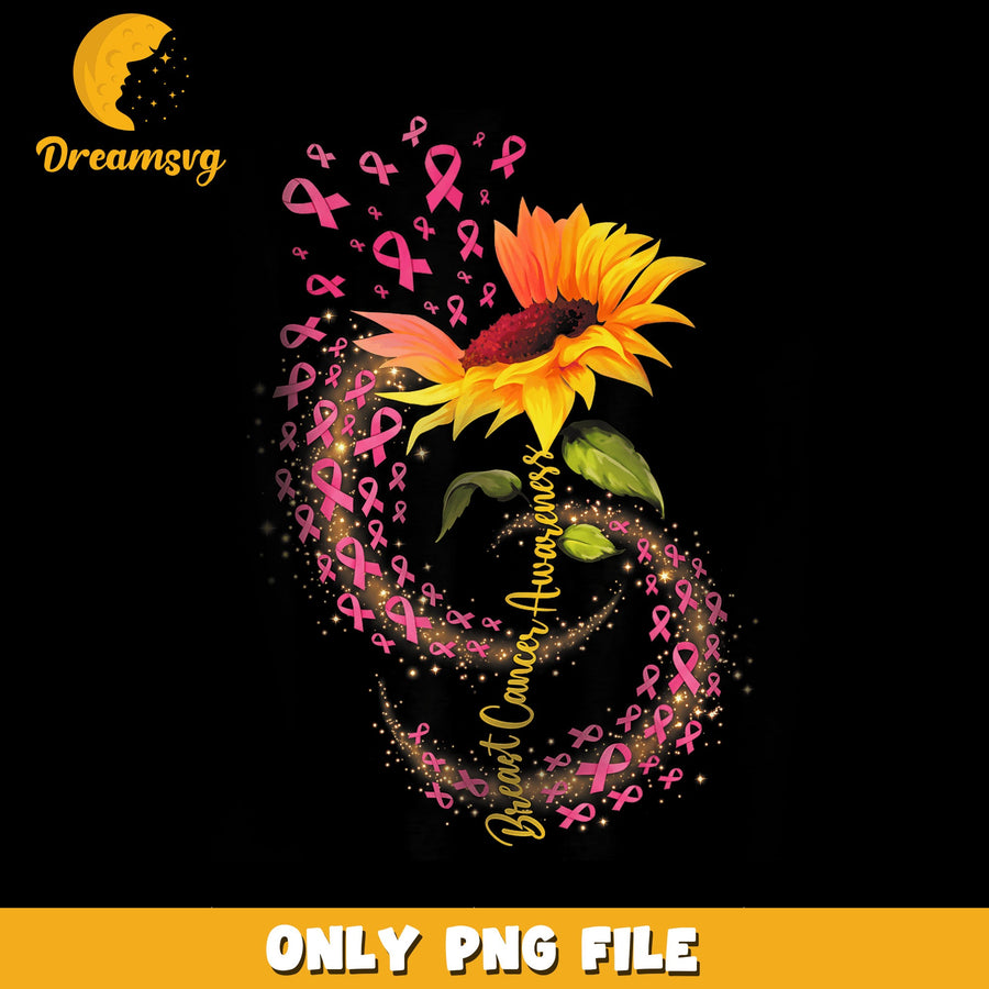 Breast Cancer Awareness PNG, Sunflower Design, Support