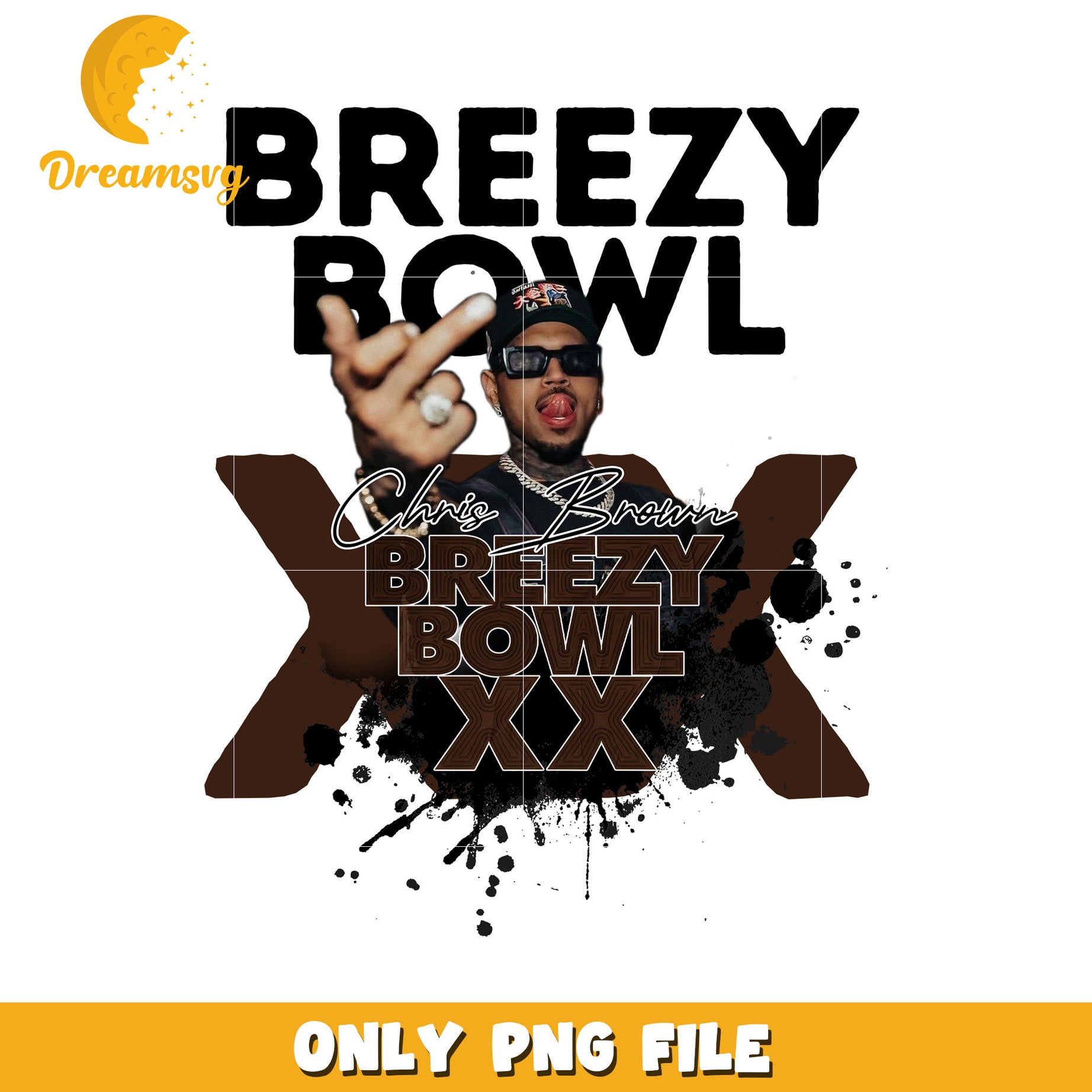 Breezy bowl design logo png, chris brown tour art png, breezy concert graphic png