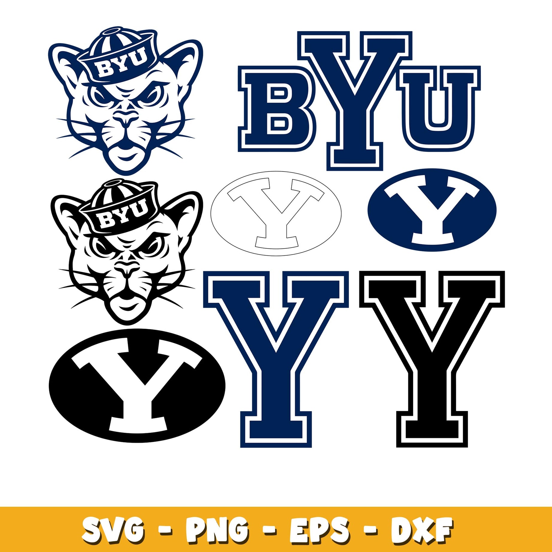 Bundle Logo Brigham Young Cougars svg, Brigham Young Cougars logo svg, ncaa svg  