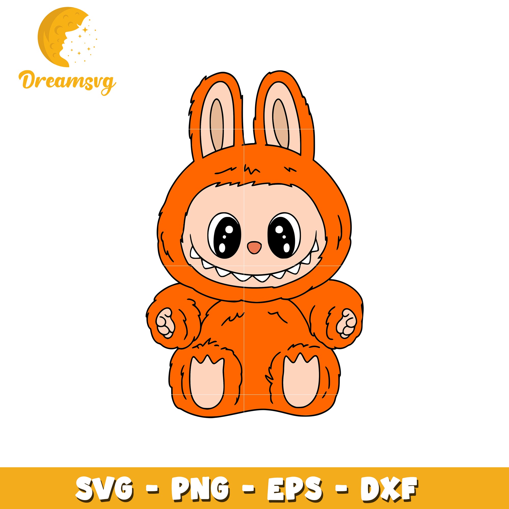 Bright orange characters svg, labubu keychain svg, labubu cartoon