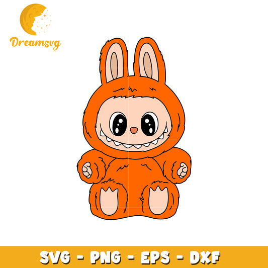 Bright orange characters svg, labubu keychain svg, labubu cartoon svg