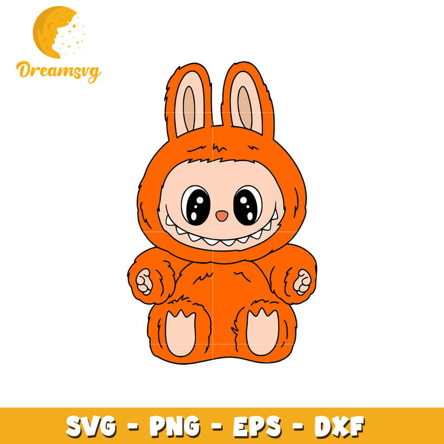Bright orange characters svg, labubu keychain svg, labubu cartoon svg