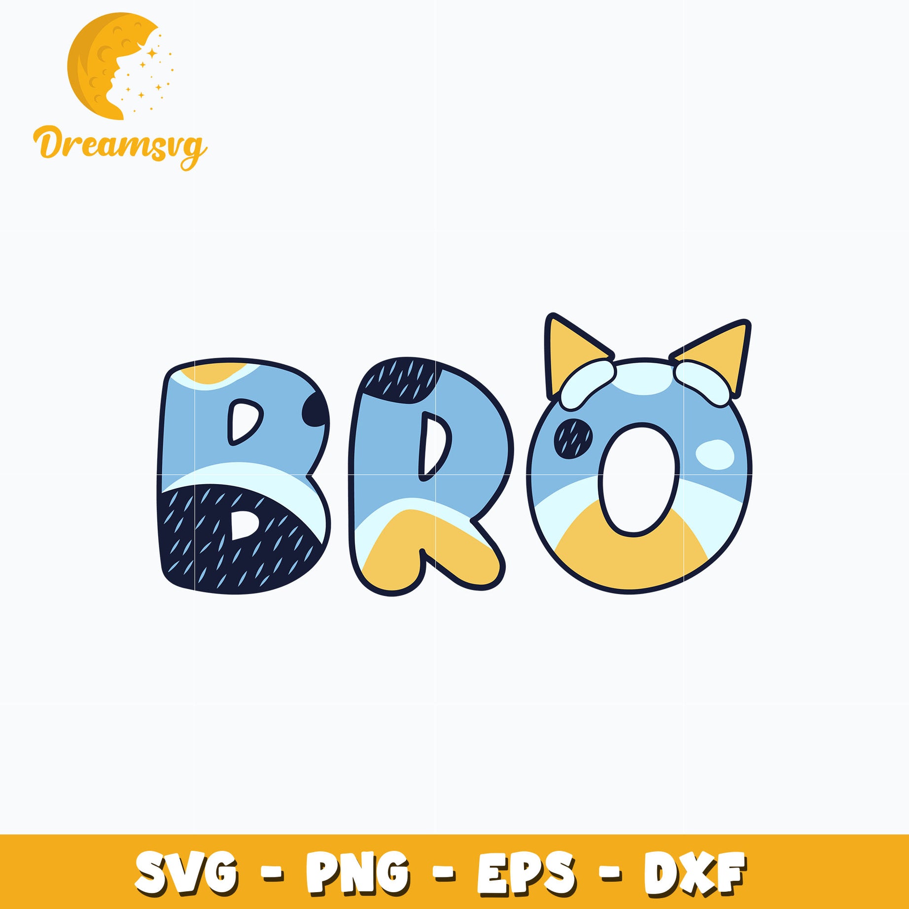 Bluey cartoon bro svg