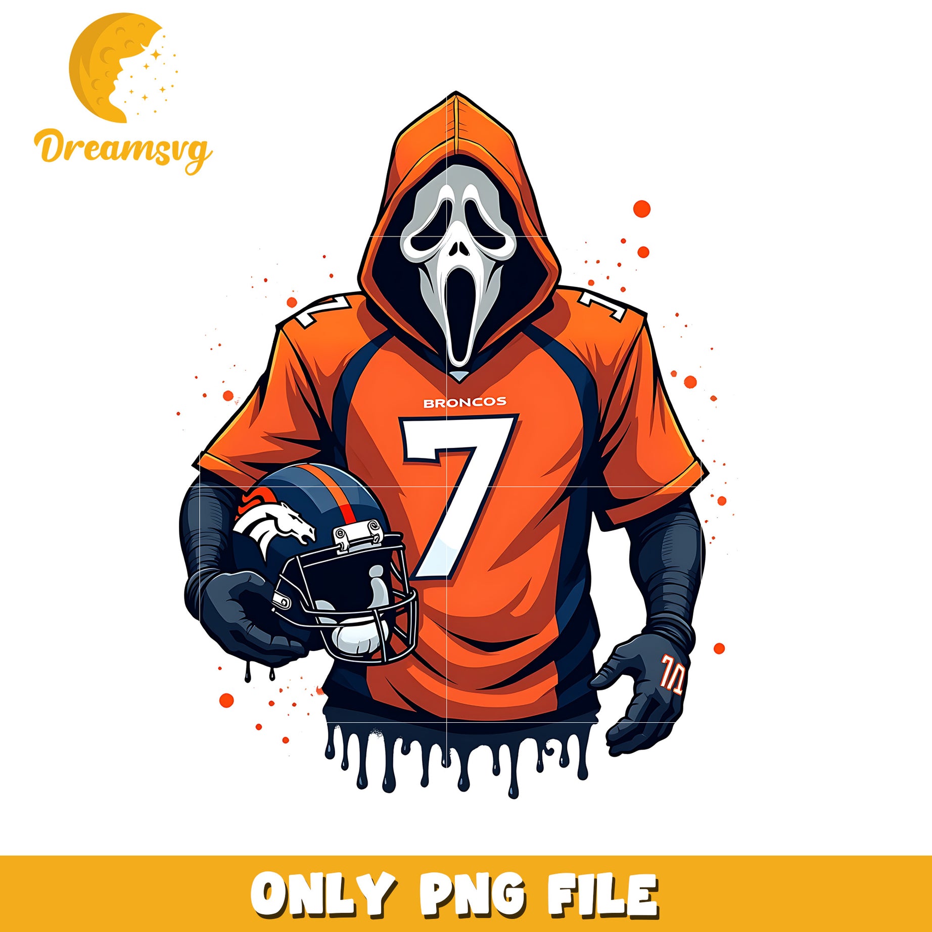Broncos ghost face png, nfl games png, american football png