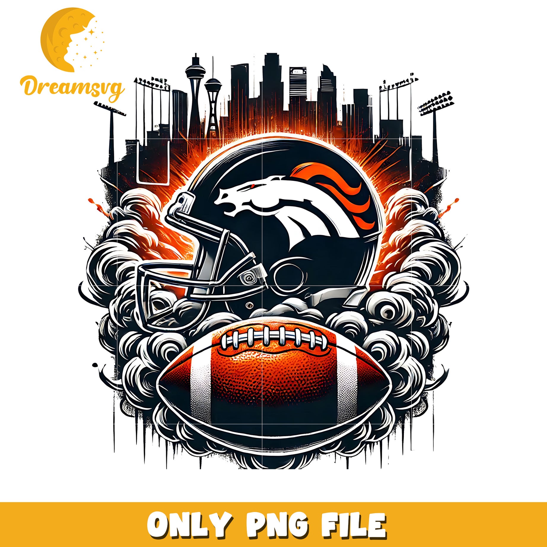 Broncos helmet and ball png, super bowl 2025 png, nfl network png