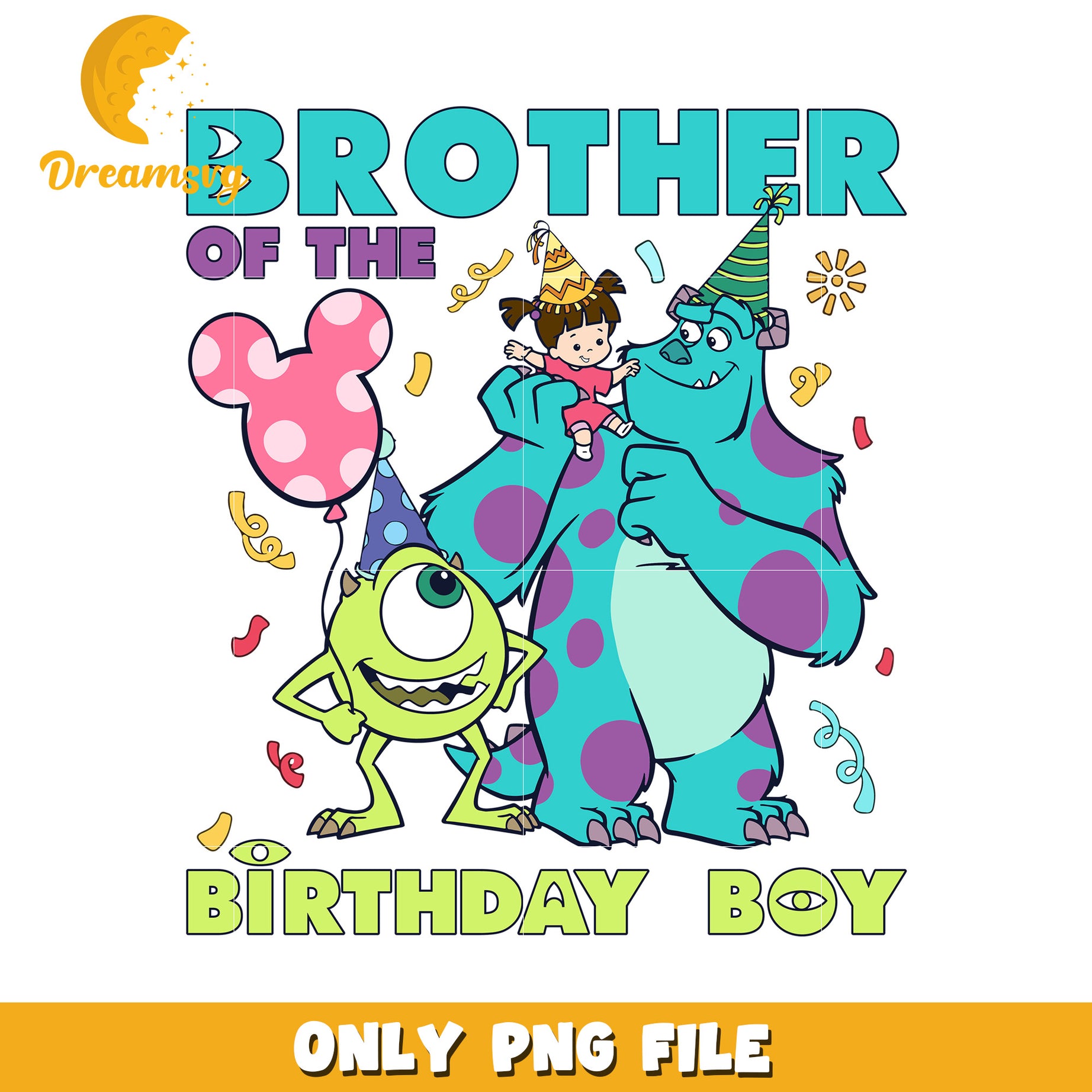 Brother of the Birthday Boy Fun PNG for Kids Party