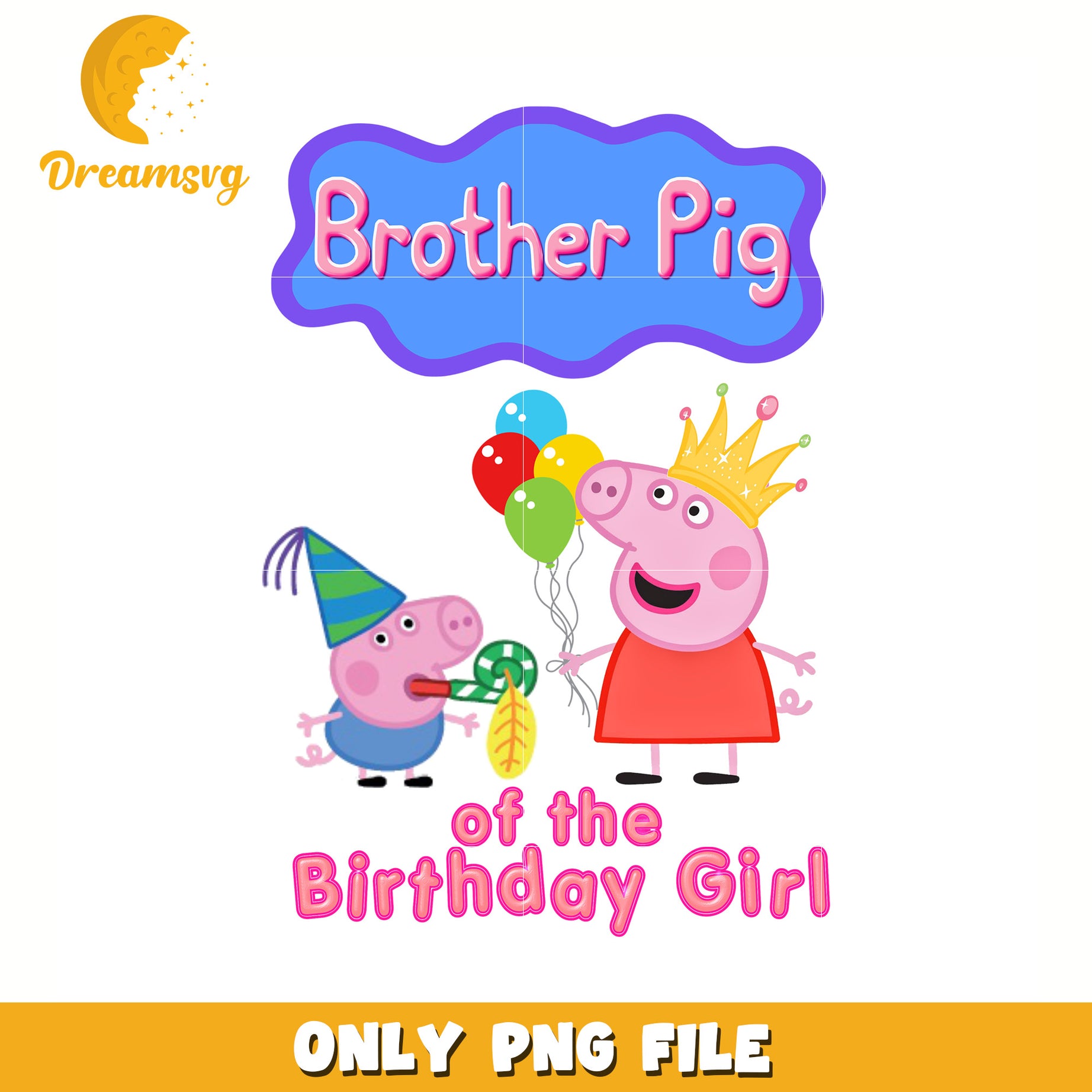 Brother pig of the birthday girl png, peppa pig cartoon png, peppa pig png