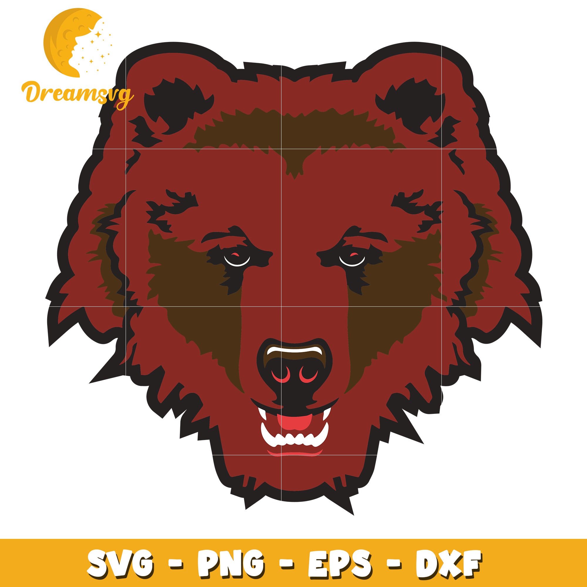 Brown Bear Face SVG PNG EPS DXF Files