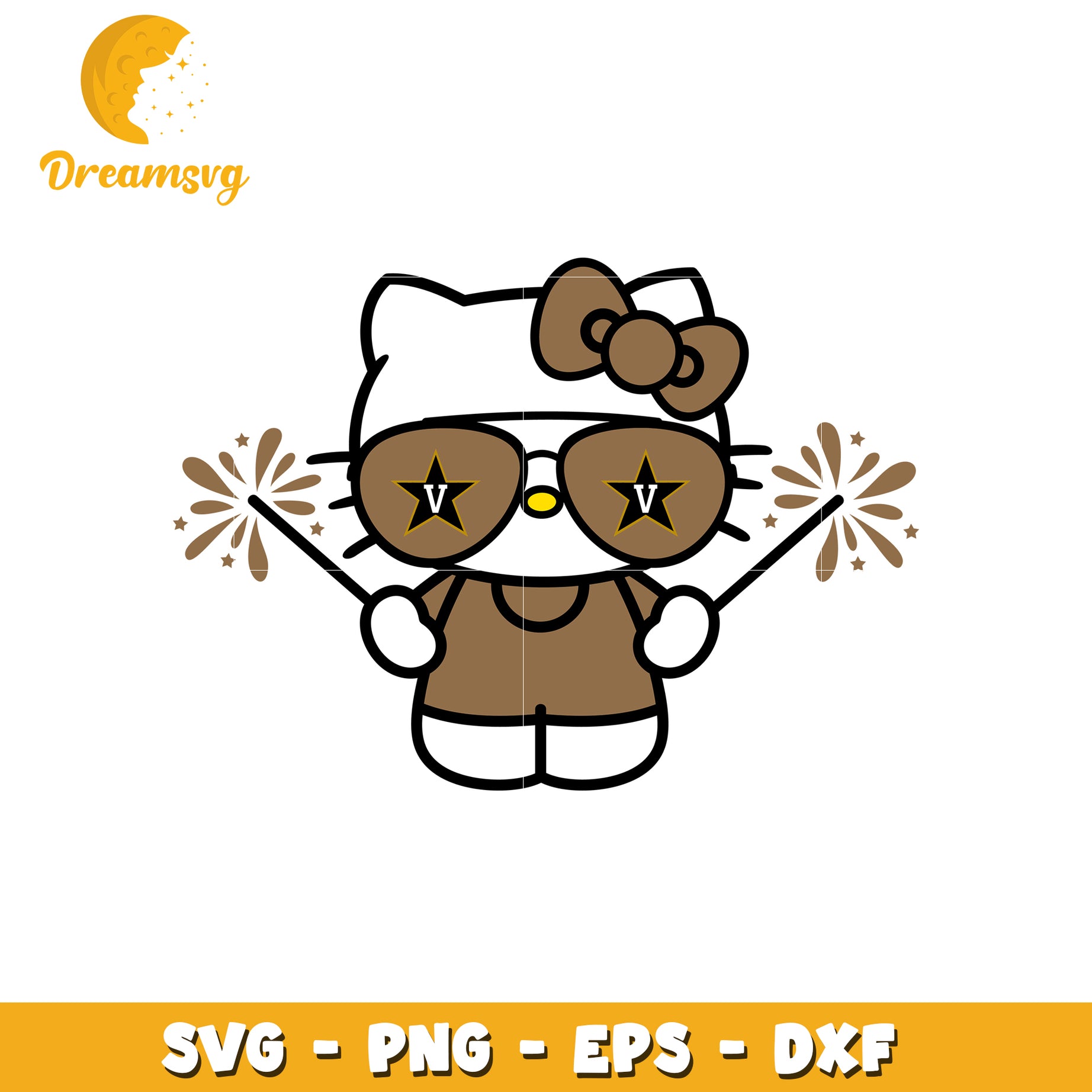 Brown Hello Kitty SVG Design