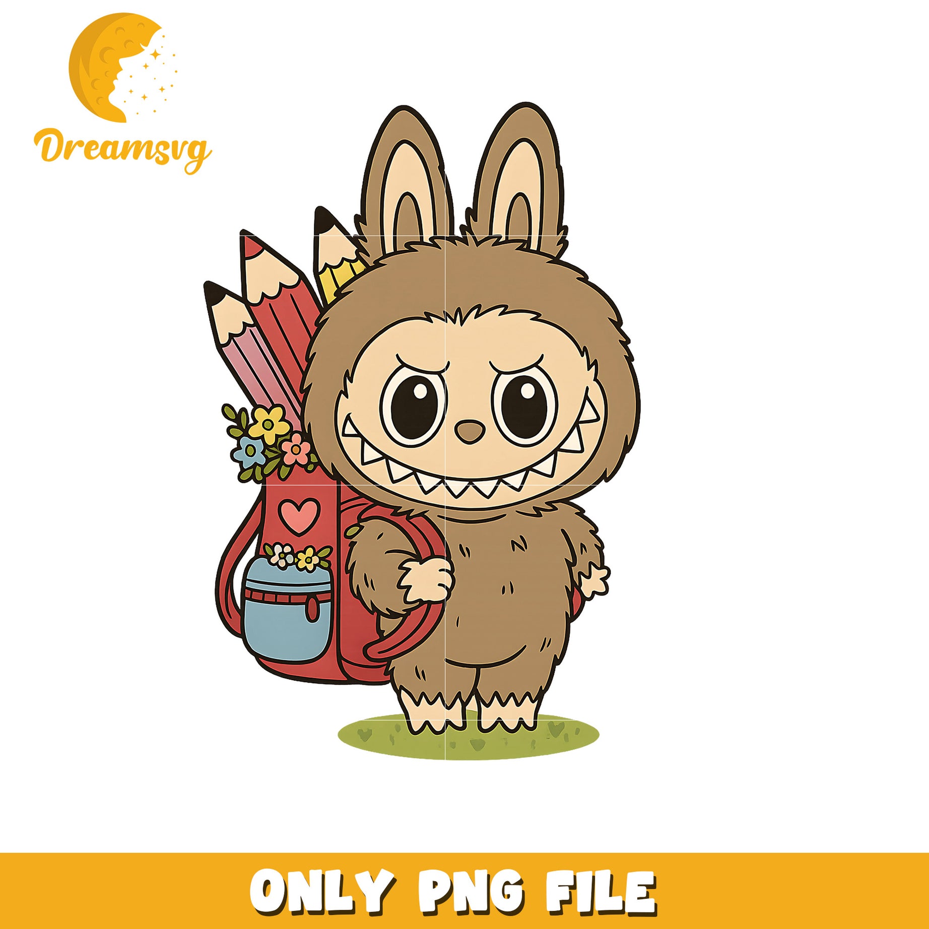 Brown labubu go to school png, labubu characters​ png, labubu wallpaper png