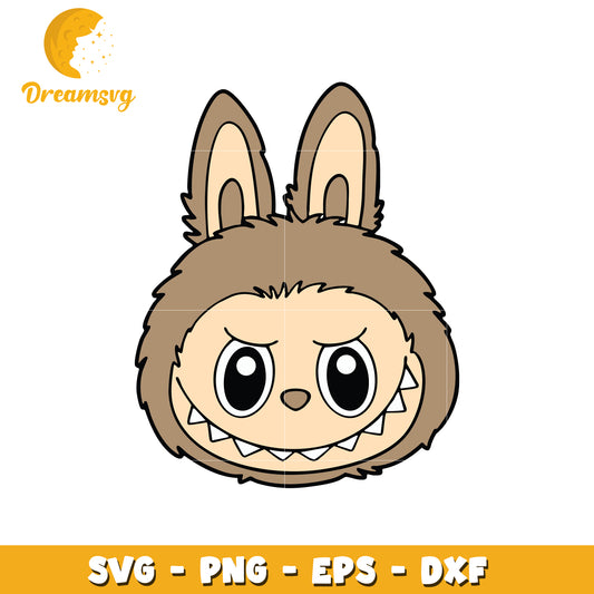 Brown labubu head labubu svg, secret labubu svg, labubu amazon svg