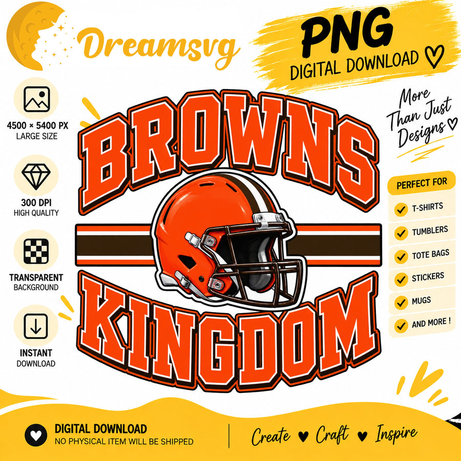 Browns Kingdom PNG, Cleveland Football Fan Sublimation