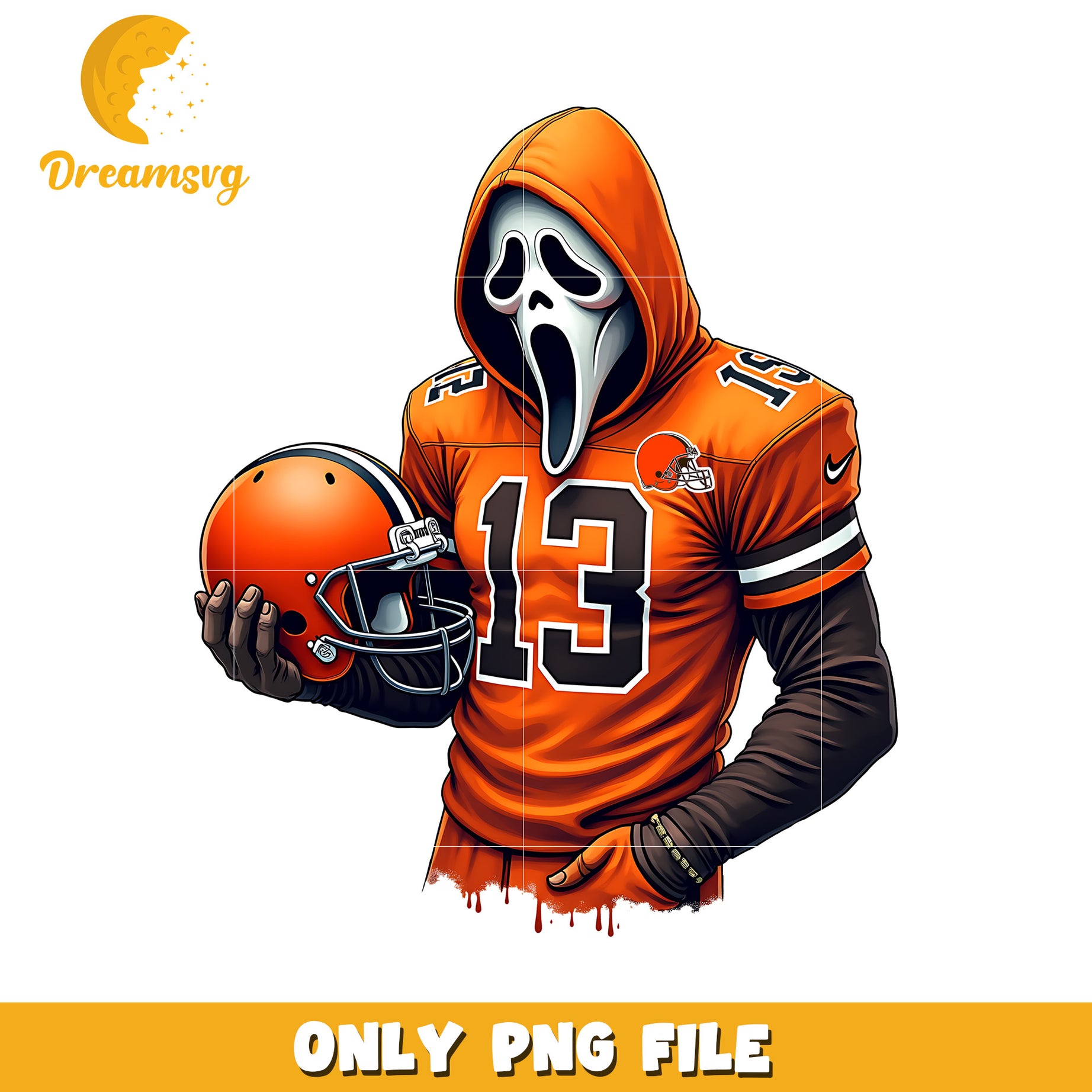 Browns ghost face png, nfl games png, american football png
