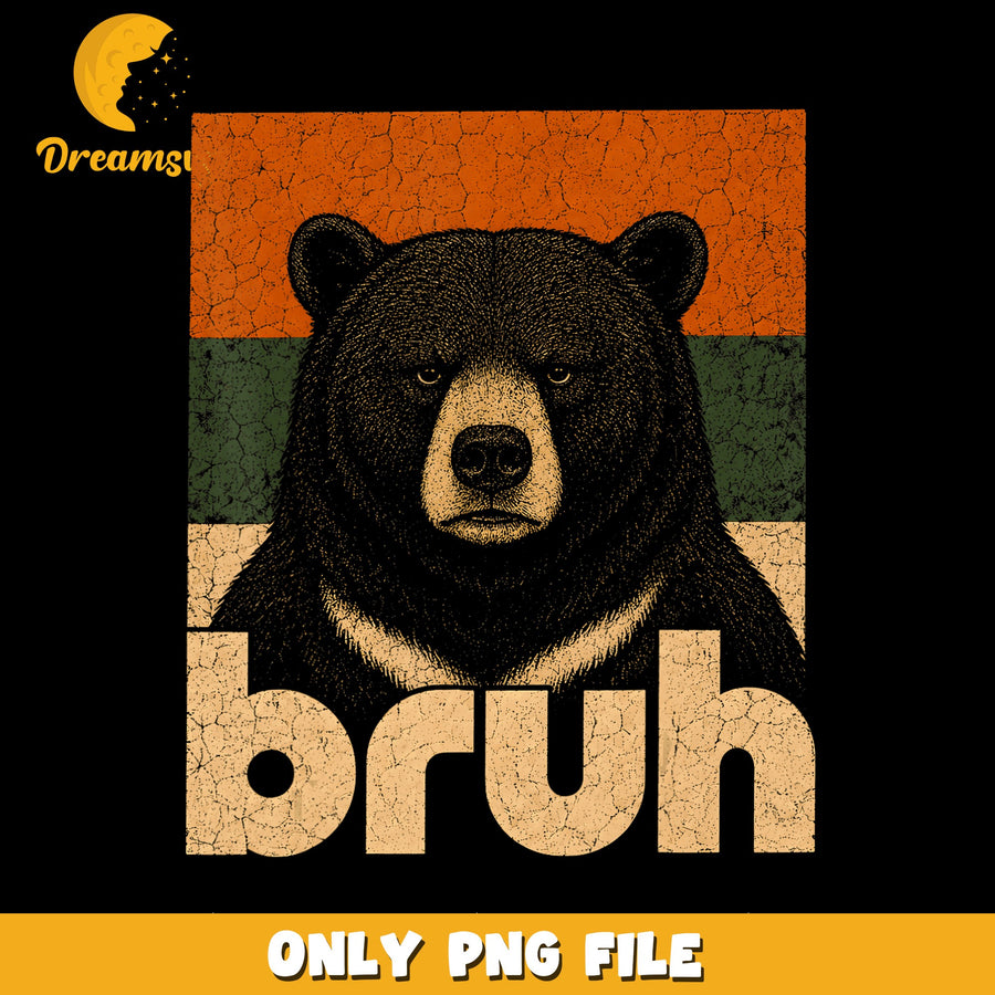 Bruh Bear PNG, Funny Animal Design, Humor Art PNG