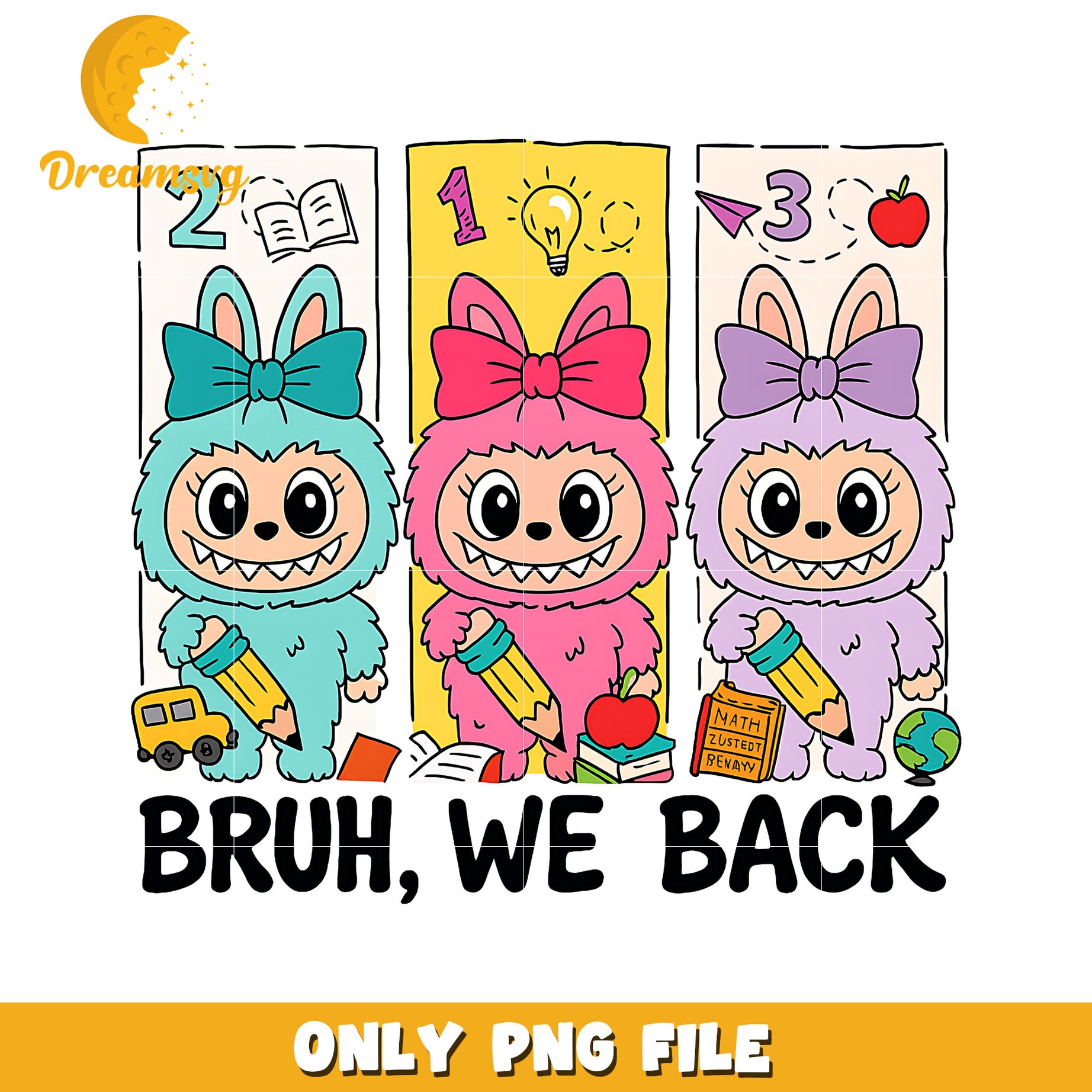 Bruh we back labubu png, popmart labubu png, cute labubu png