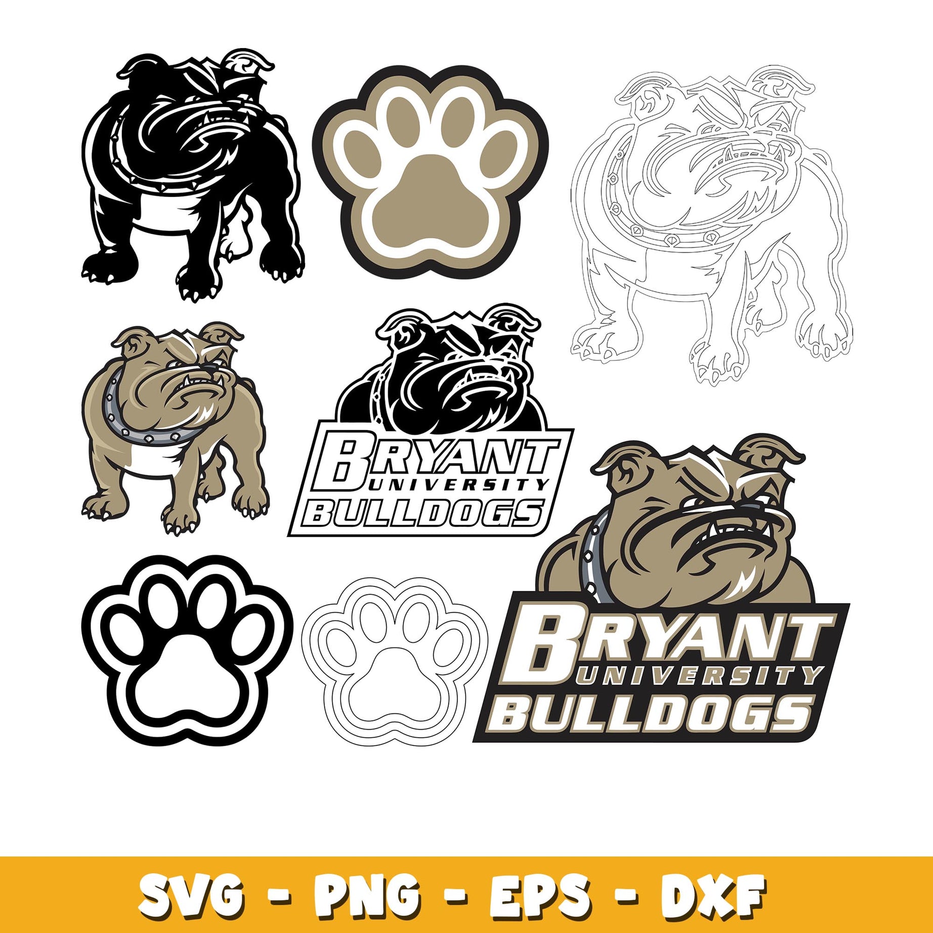 Bryant Bulldogs Bundle svg, Bryant Bulldogs logo svg, ncaa svg 