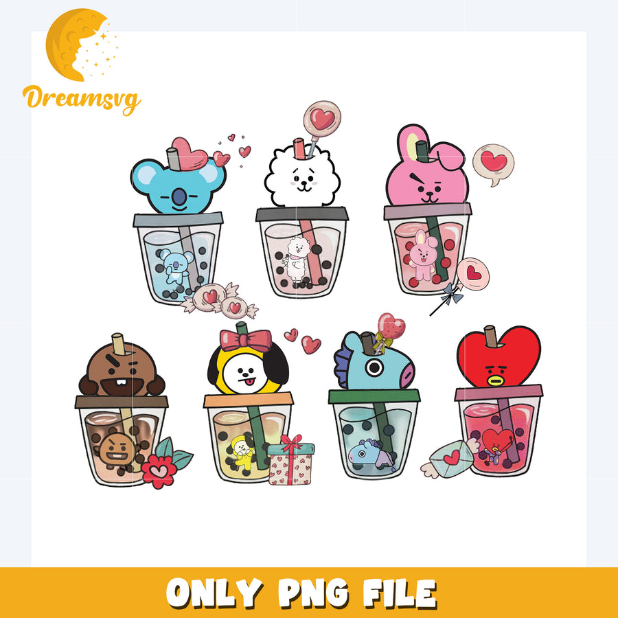 Bt21 characters design png, bt21 characters​ png, bt21 plushies​ png