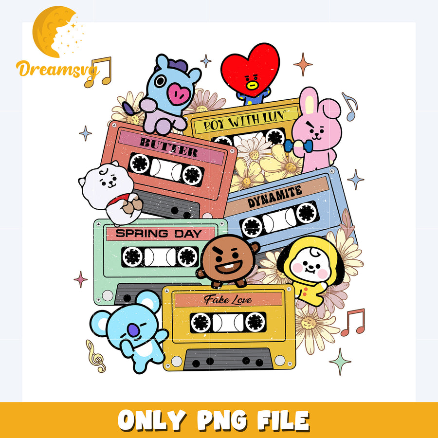 Bts songs design png, bt21 characters​ png, bt21 plushies​ png
