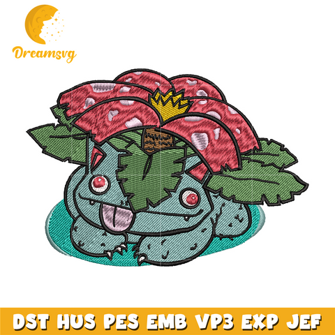 Bubasaur Pokemon embroidery design