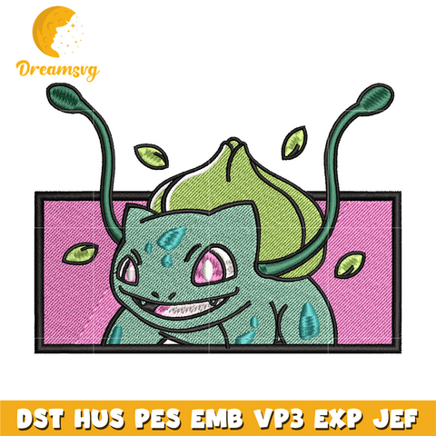 Bubasaur embroidery design, Pokemon embroidery