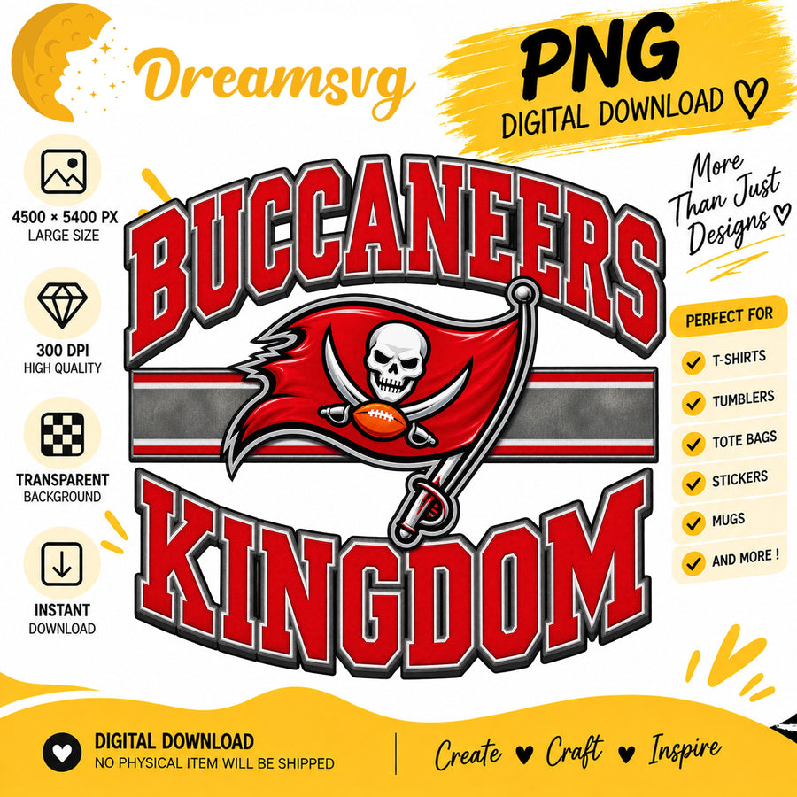 Buccaneers Kingdom PNG, Tampa Bay Football Fan Sublimation
