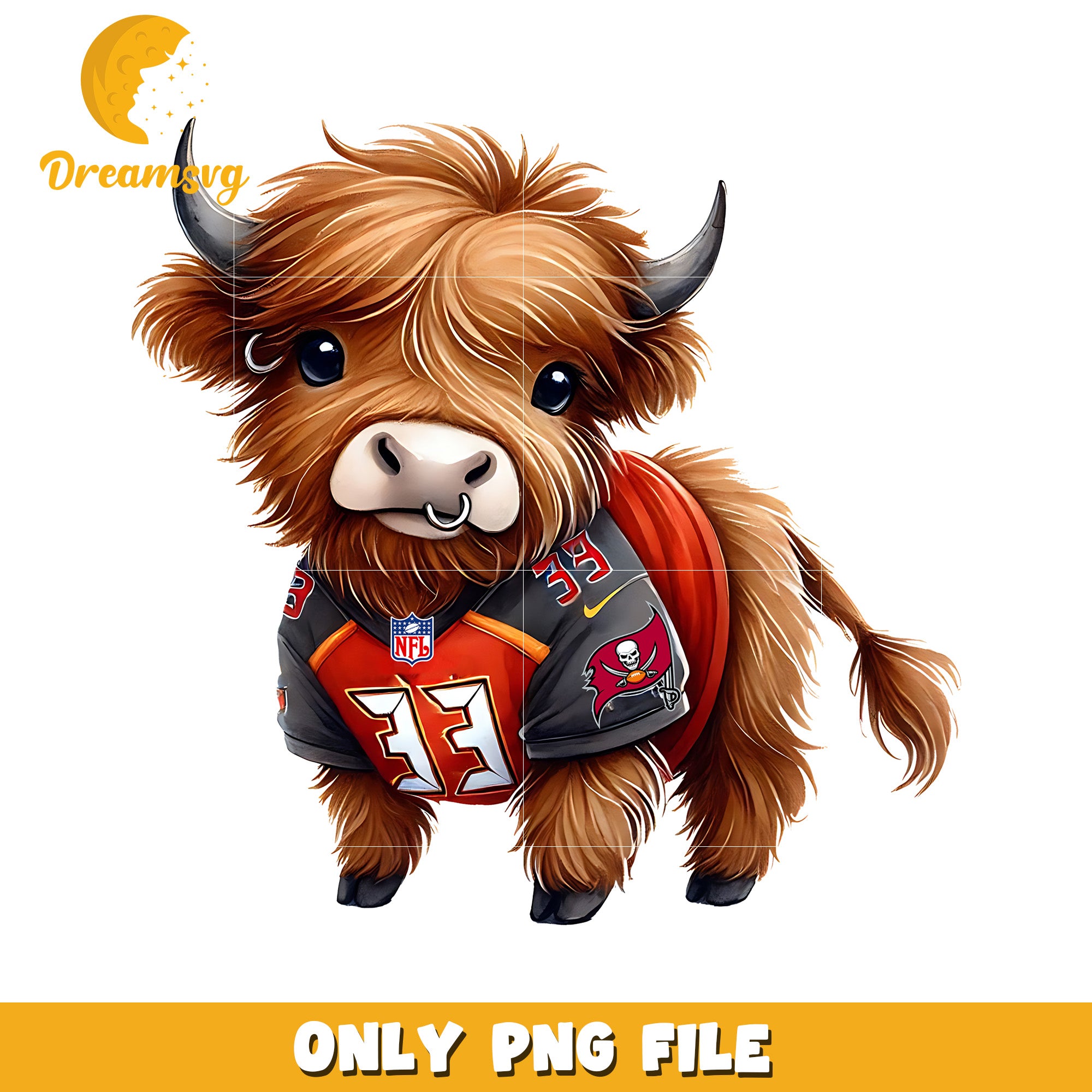 Buccaneers cute bull and ball png, american rugby png, nfl logos png