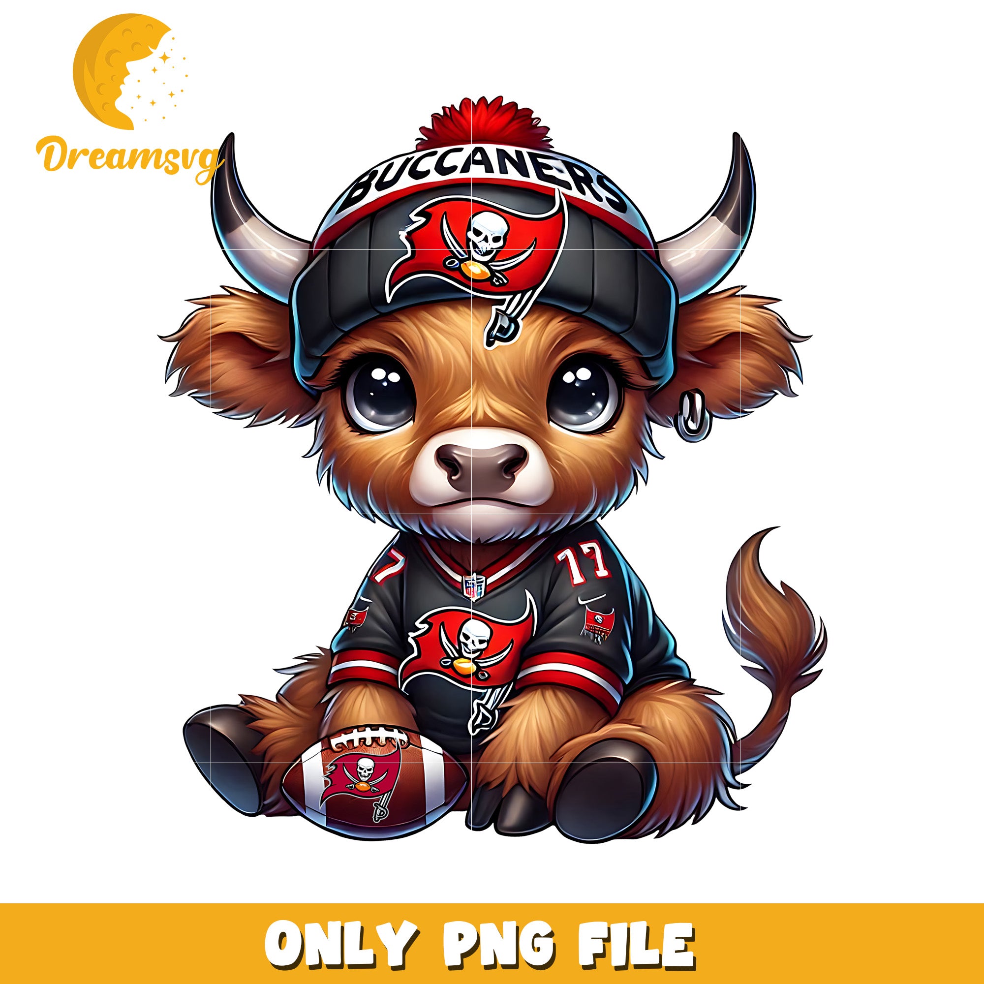 Buccaneers cute bull png, american football png, super bowl png
