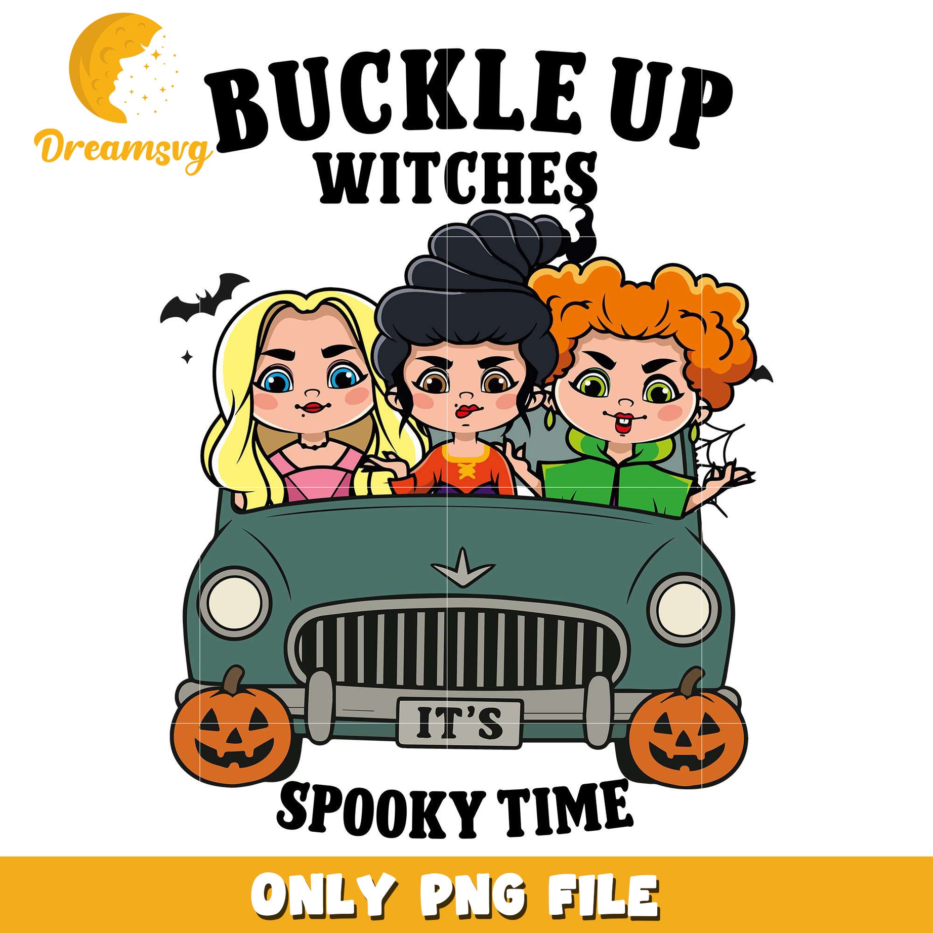 Buckle up witches spooky time png, costumes in halloween​​​​ png, spooky season png