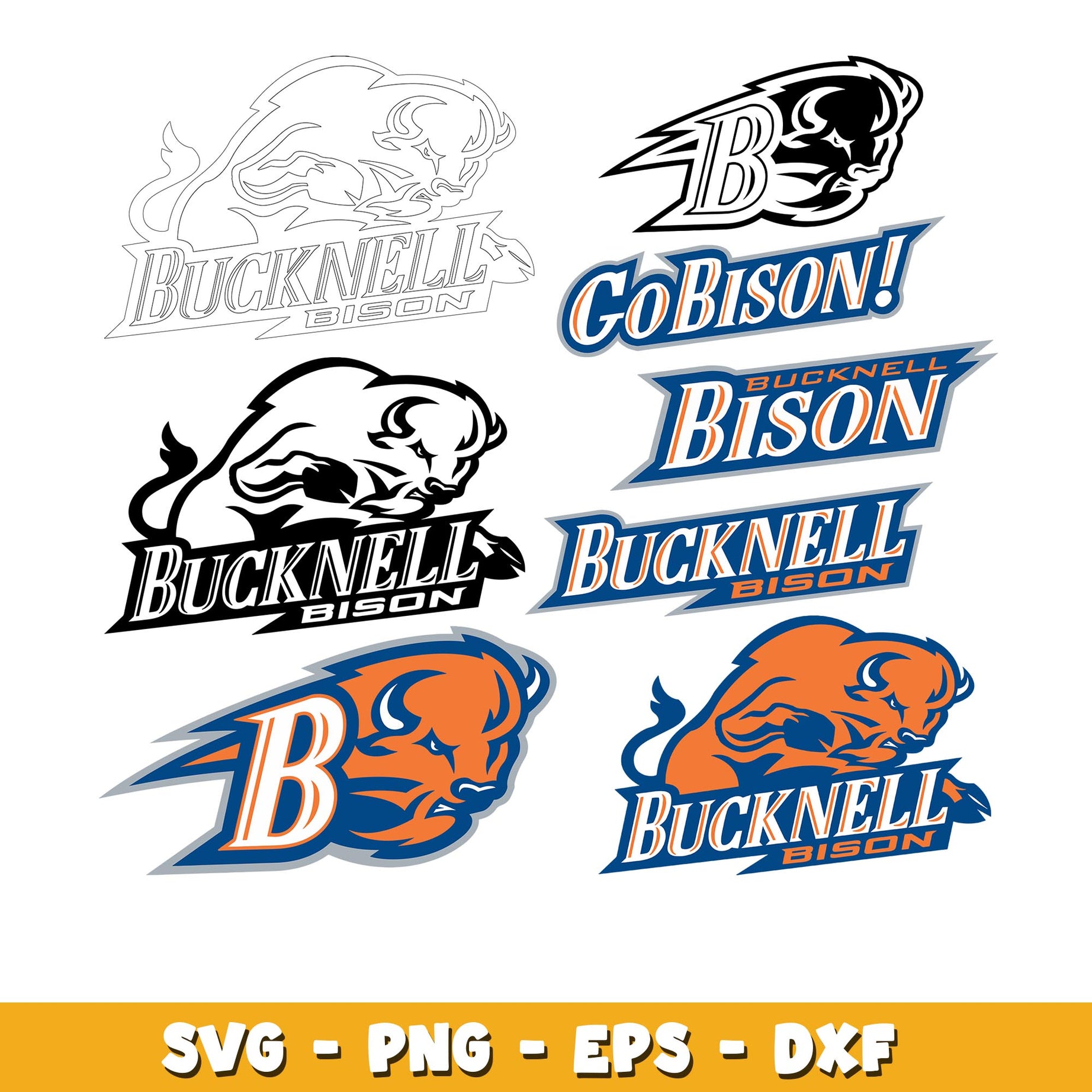 Bundle Logo Bucknell Bison svg, Bucknell Bison logo svg, ncaa svg