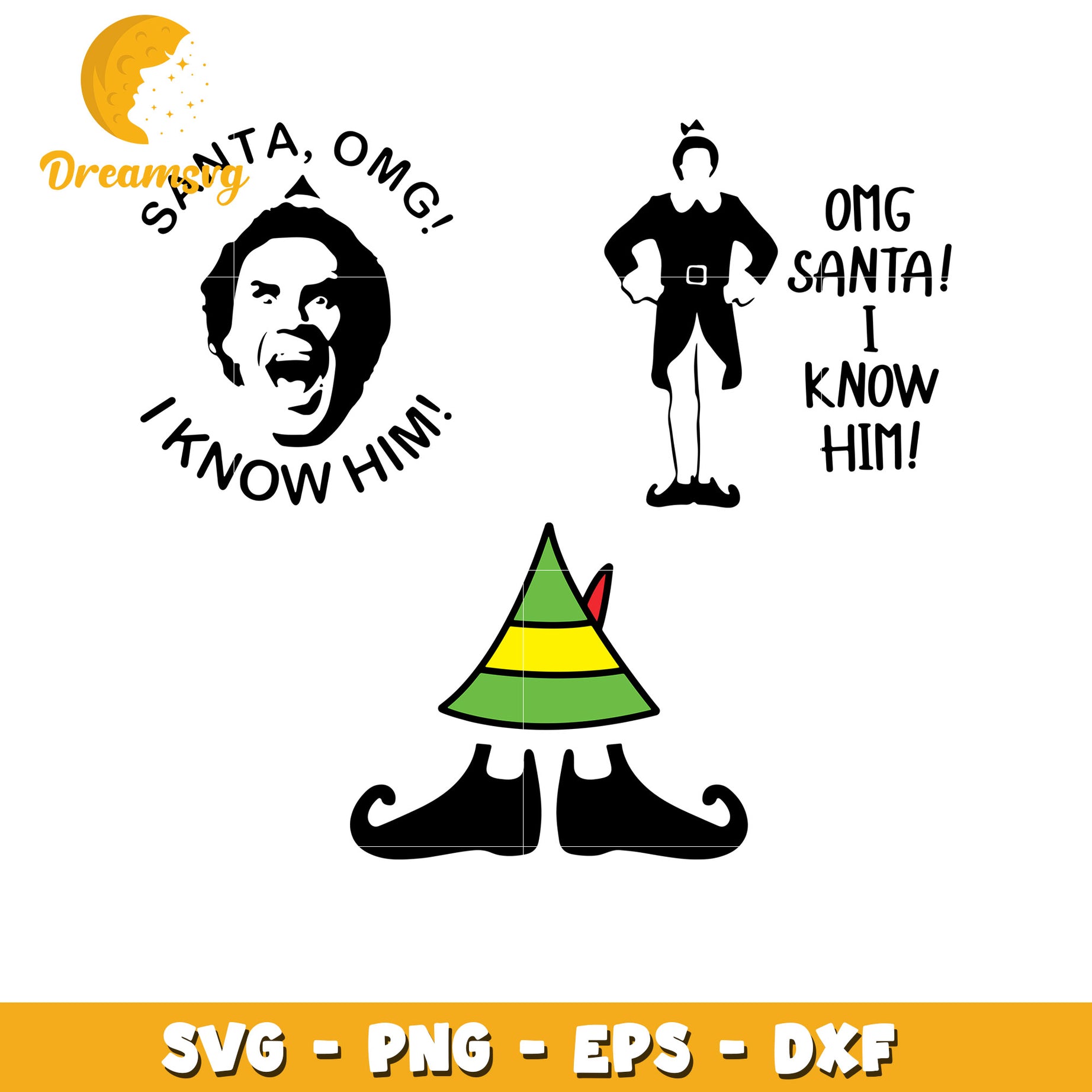 OMG santa I know him bundle svg, Buddy The Elf svg, christmas svg