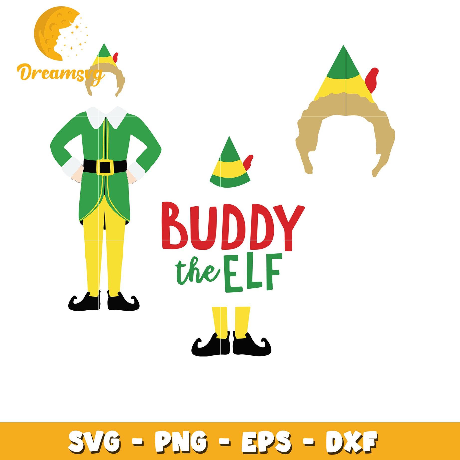 Buddy The Elf character bundle svg, chritsmas day svg