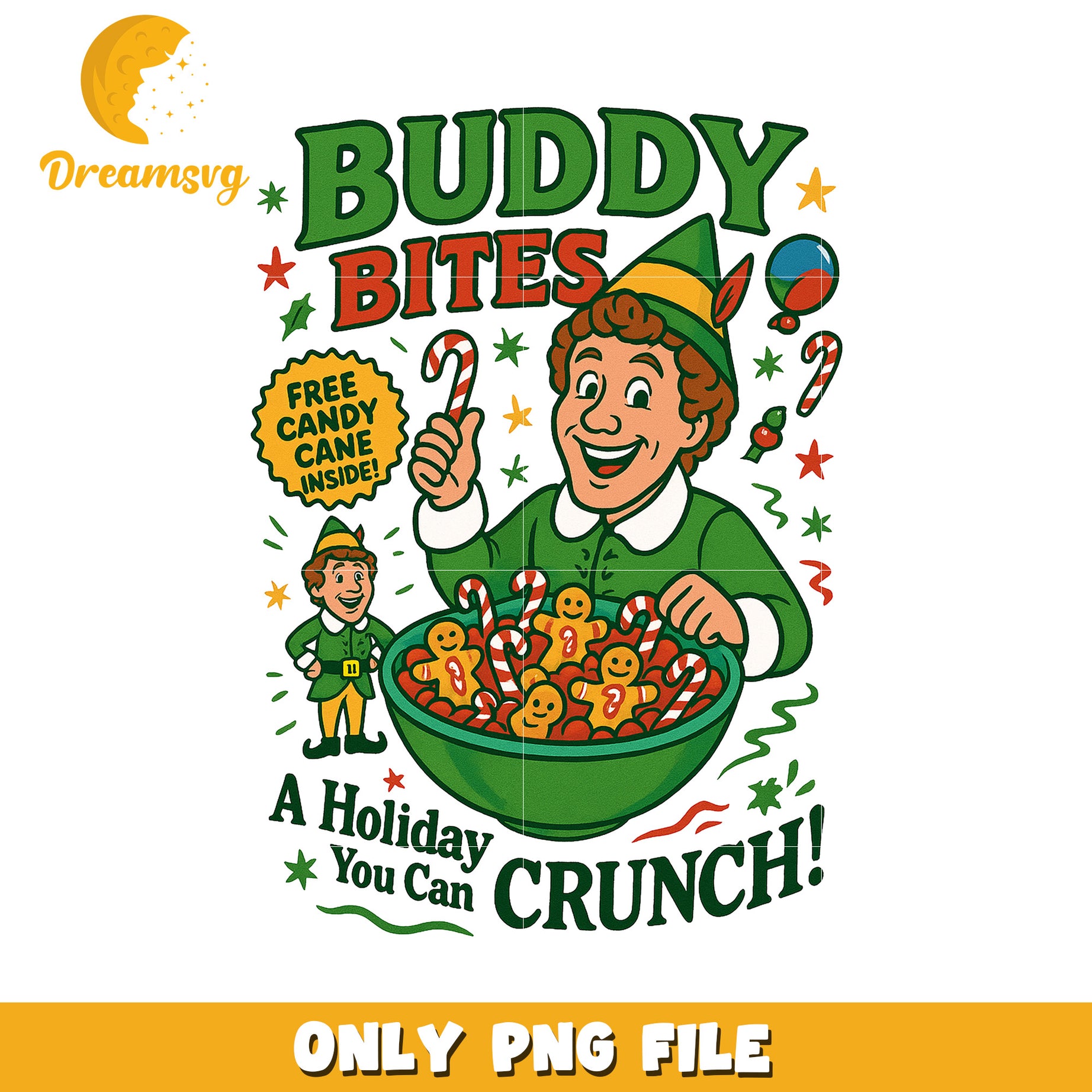Buddy bites png, holiday snack art png, christmas treat design png