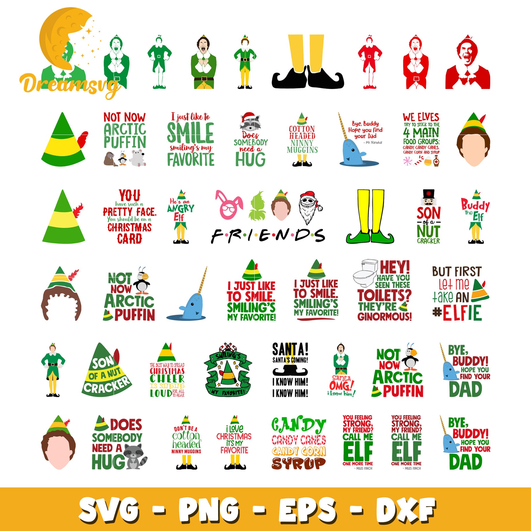 I just like to smile quote logo bundle svg, buddy the elf svg​