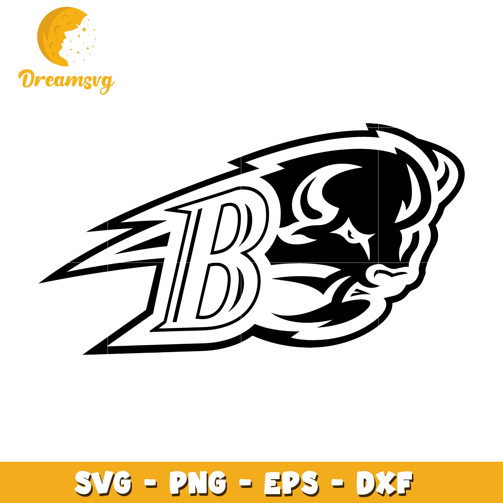 Buffalo Head Mascot SVG PNG EPS DXF