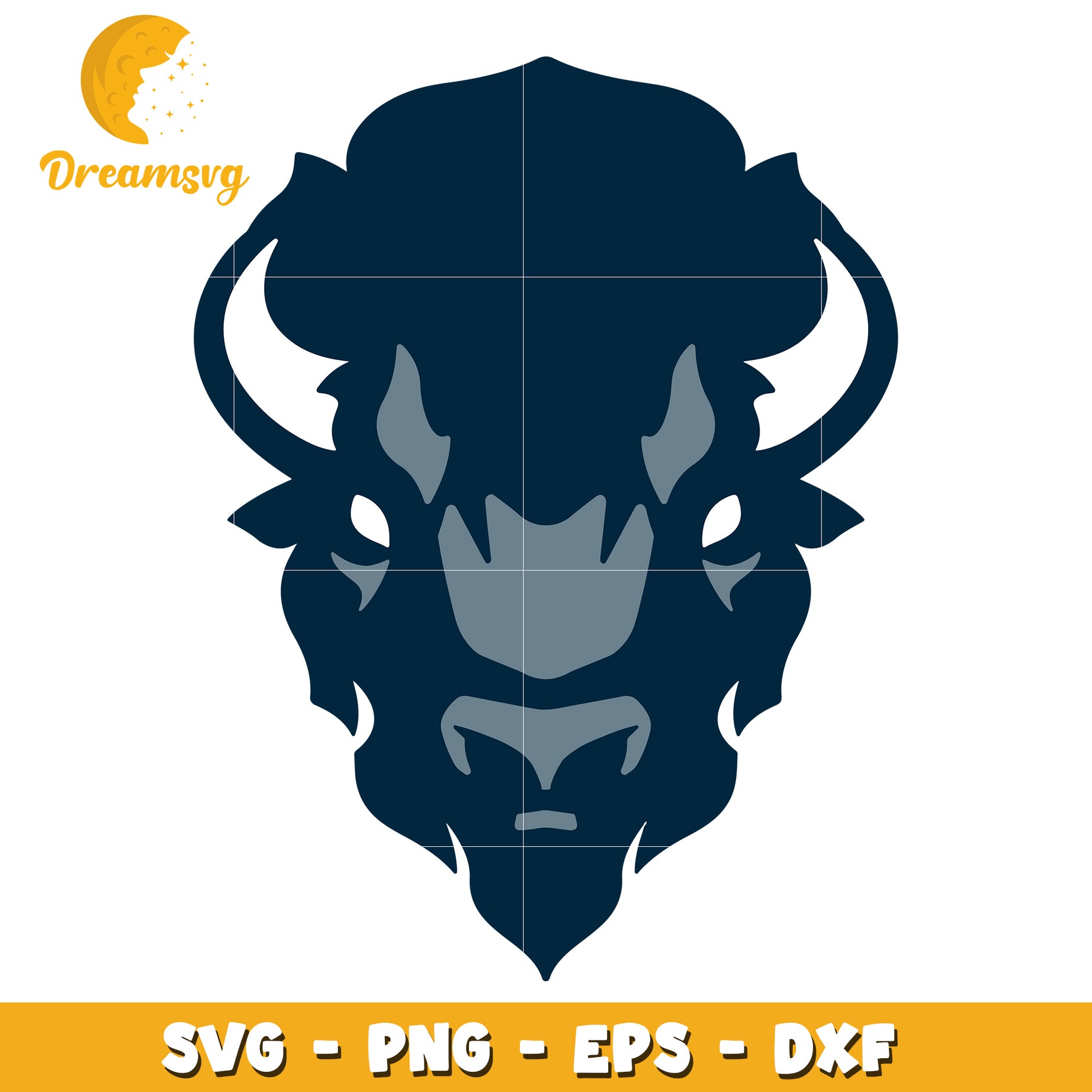 Buffalo Head SVG Cut File PNG EPS DXF