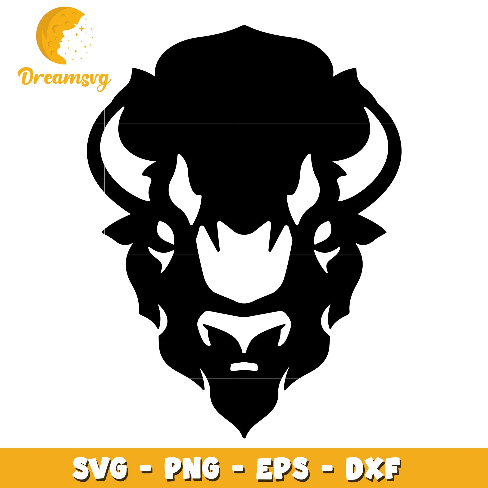 Buffalo Head SVG PNG EPS DXF Cut File