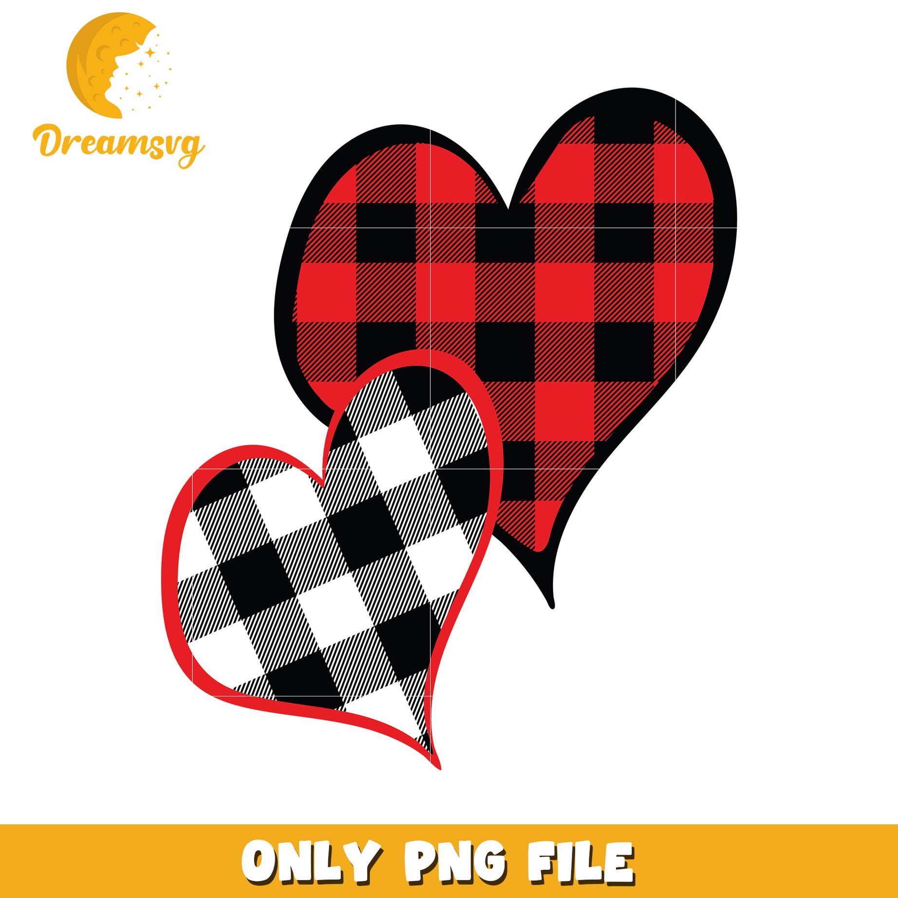 Buffalo Plaid Hearts PNG Download