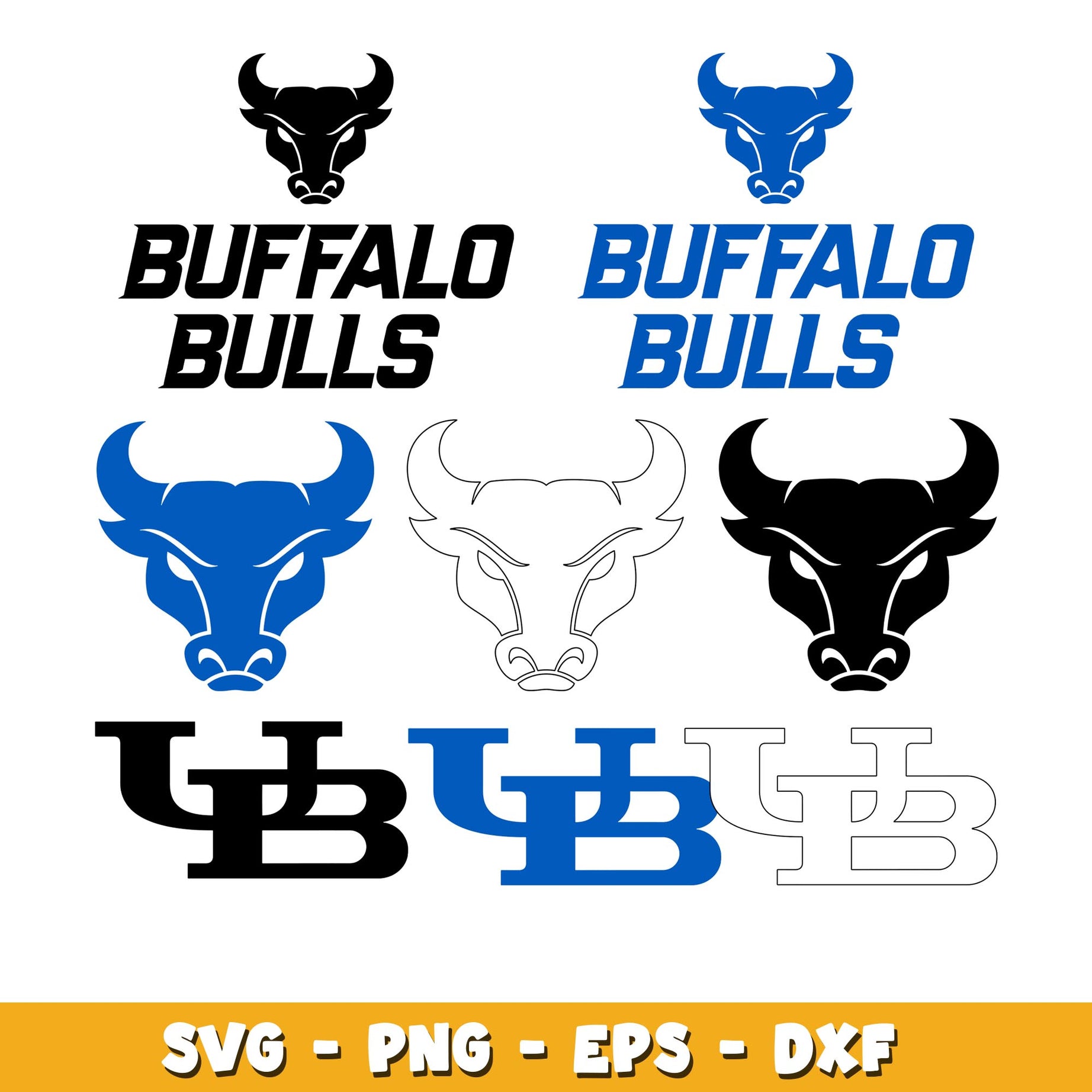 Bundle Logo Buffalo Bulls svg, Buffalo Bulls logo svg, ncaa svg  