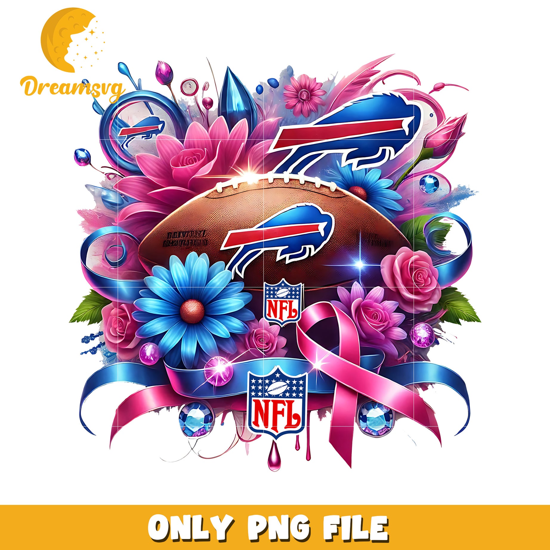 Buffalo bills flowers png, nfl football png, nfl playoffs png