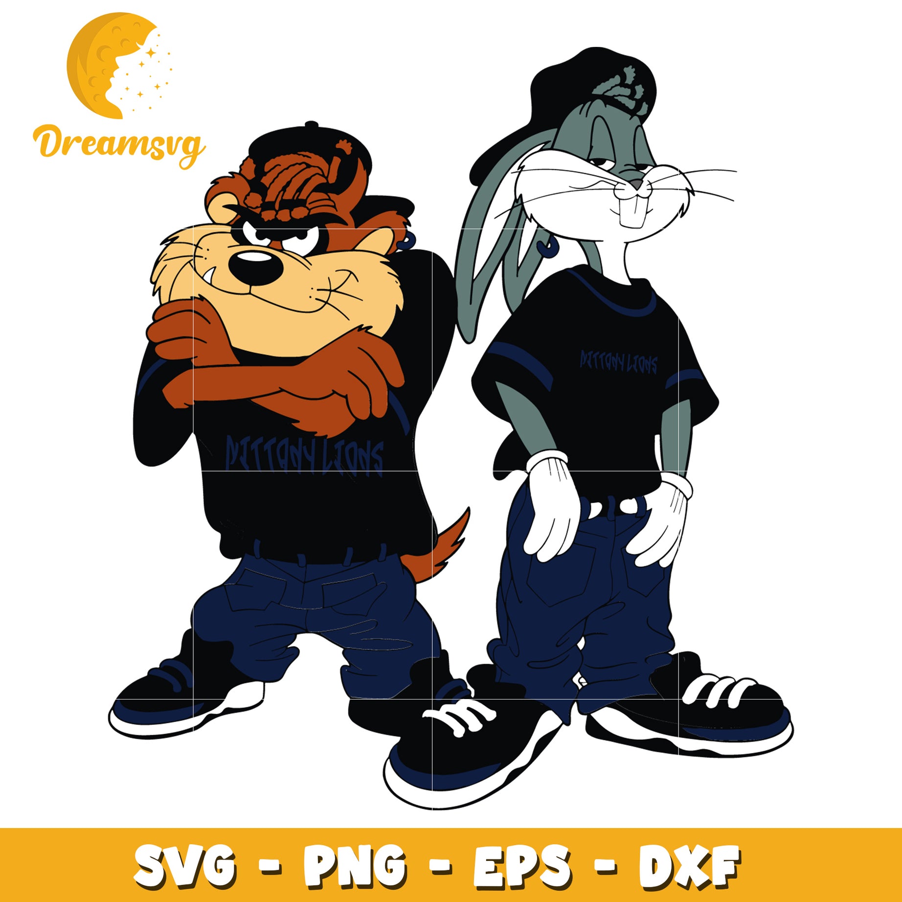 Bugs Bunny Taz Hip Hop SVG PNG EPS DXF