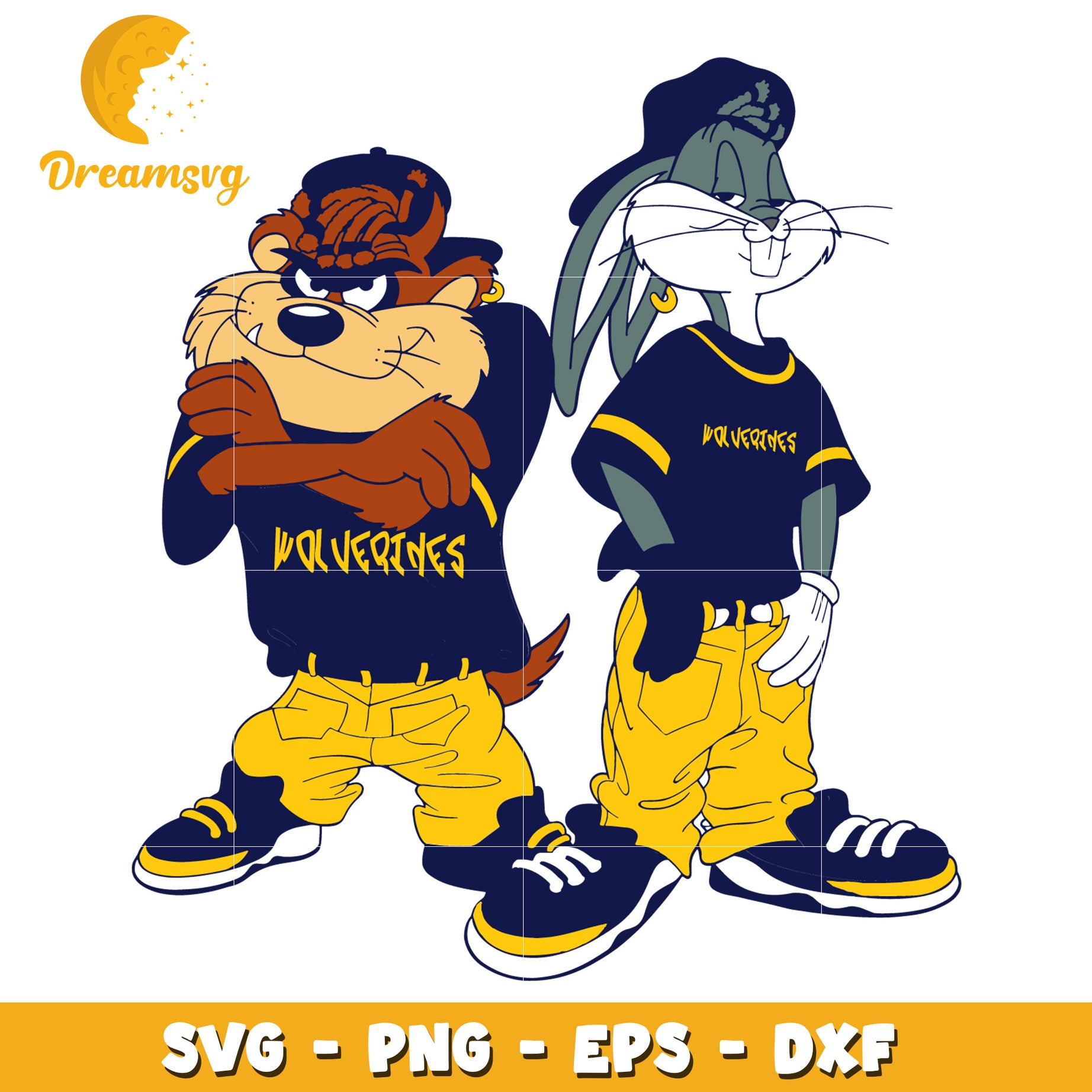 Bugs Bunny Taz Hip Hop SVG PNG EPS DXF