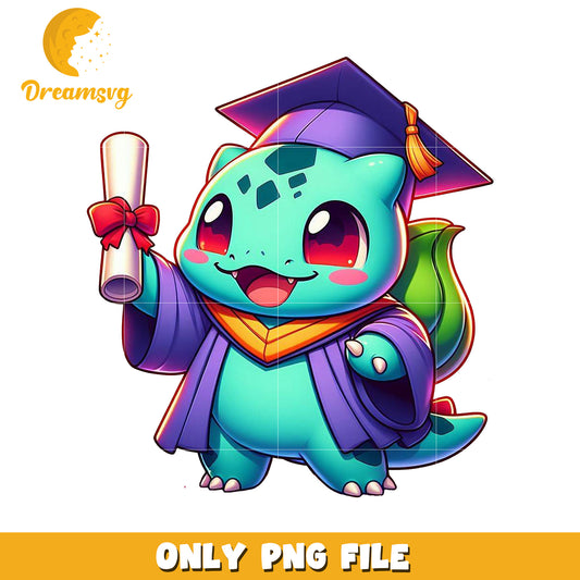 Bulbasaur graduation png, pokemon bulbasaur png, cute pokemon png