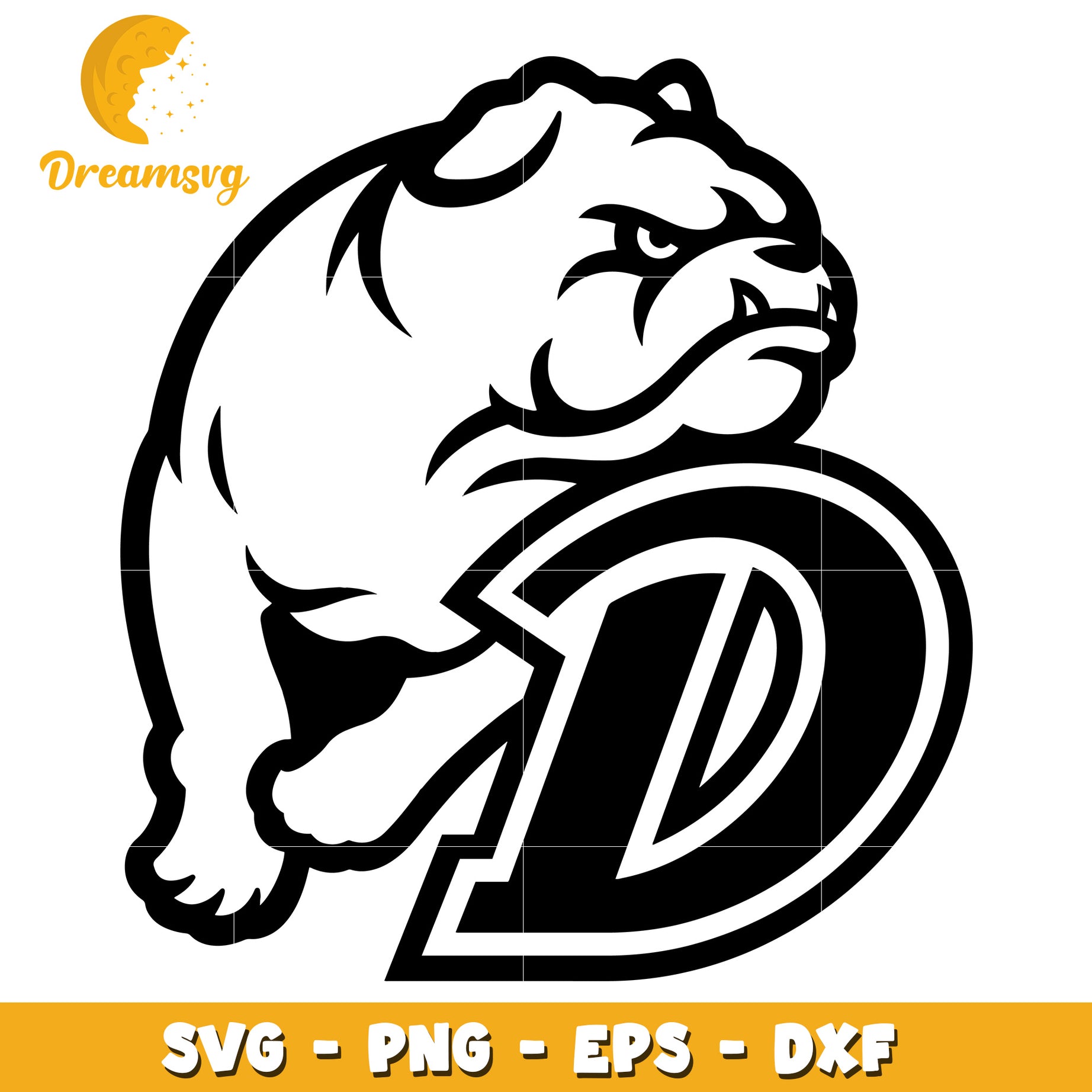 Bulldog D Logo SVG PNG EPS DXF Cut File