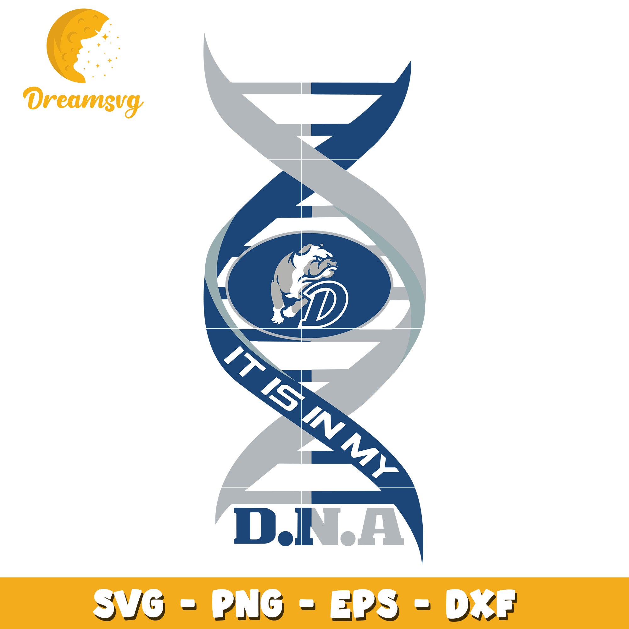 Bulldog DNA SVG Cut File PNG EPS DXF